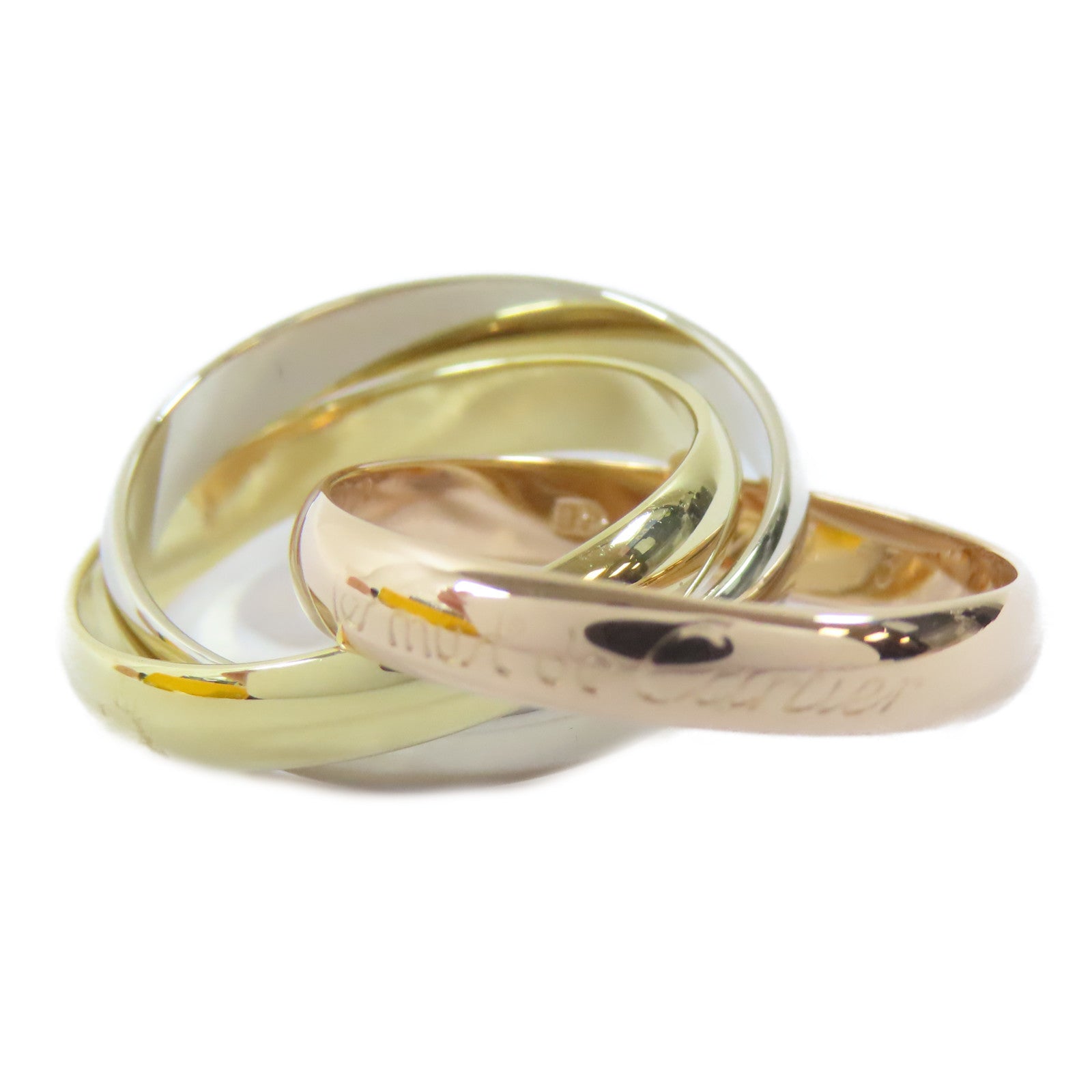 CARTIER 18K黃金/白金/玫瑰金Trinity Ring戒指Cartier#53/US#6.25