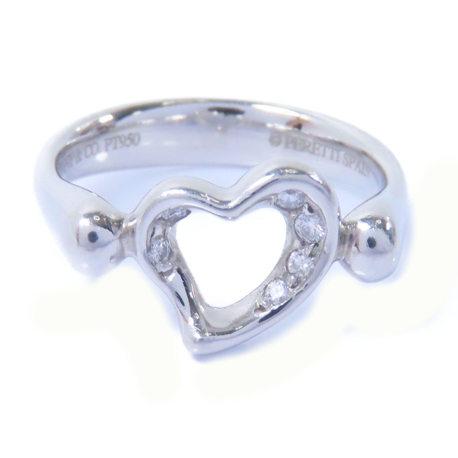 TIFFANY＆CO 【激減優惠】PT950鉑金Open Heart Ring戒指US#4.25