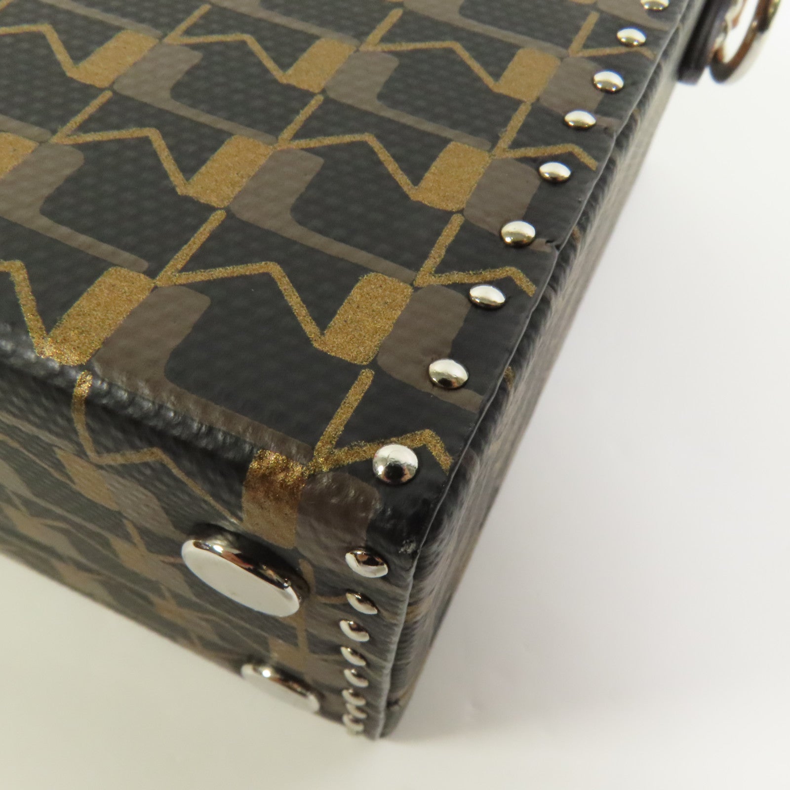 Moynat 塗層帆布Moynat Little Suitcase銀扣手挽肩背兩用袋