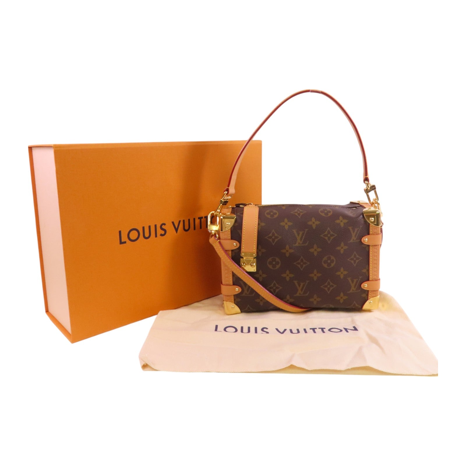 LOUIS VUITTON Monogram Side Trunk MM金扣手挽肩背兩用袋