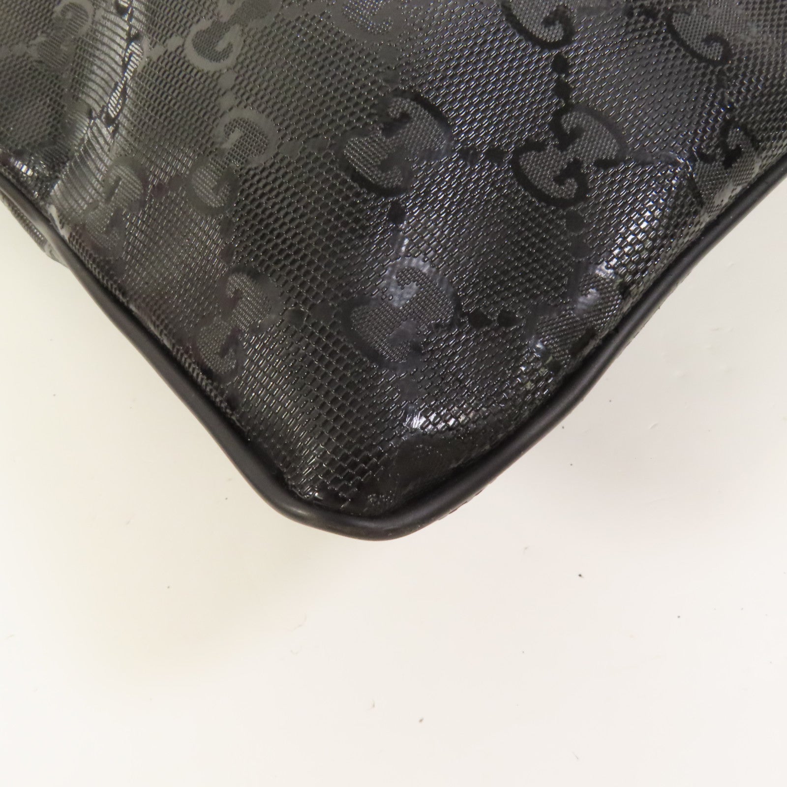GUCCI 塗層帆布Shoulder Bag銀扣肩背袋