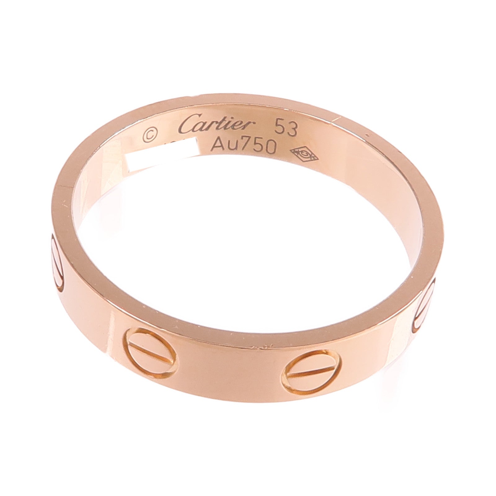 CARTIER 18K玫瑰金Mini Love Ring戒指Cartier#53/US#6.5