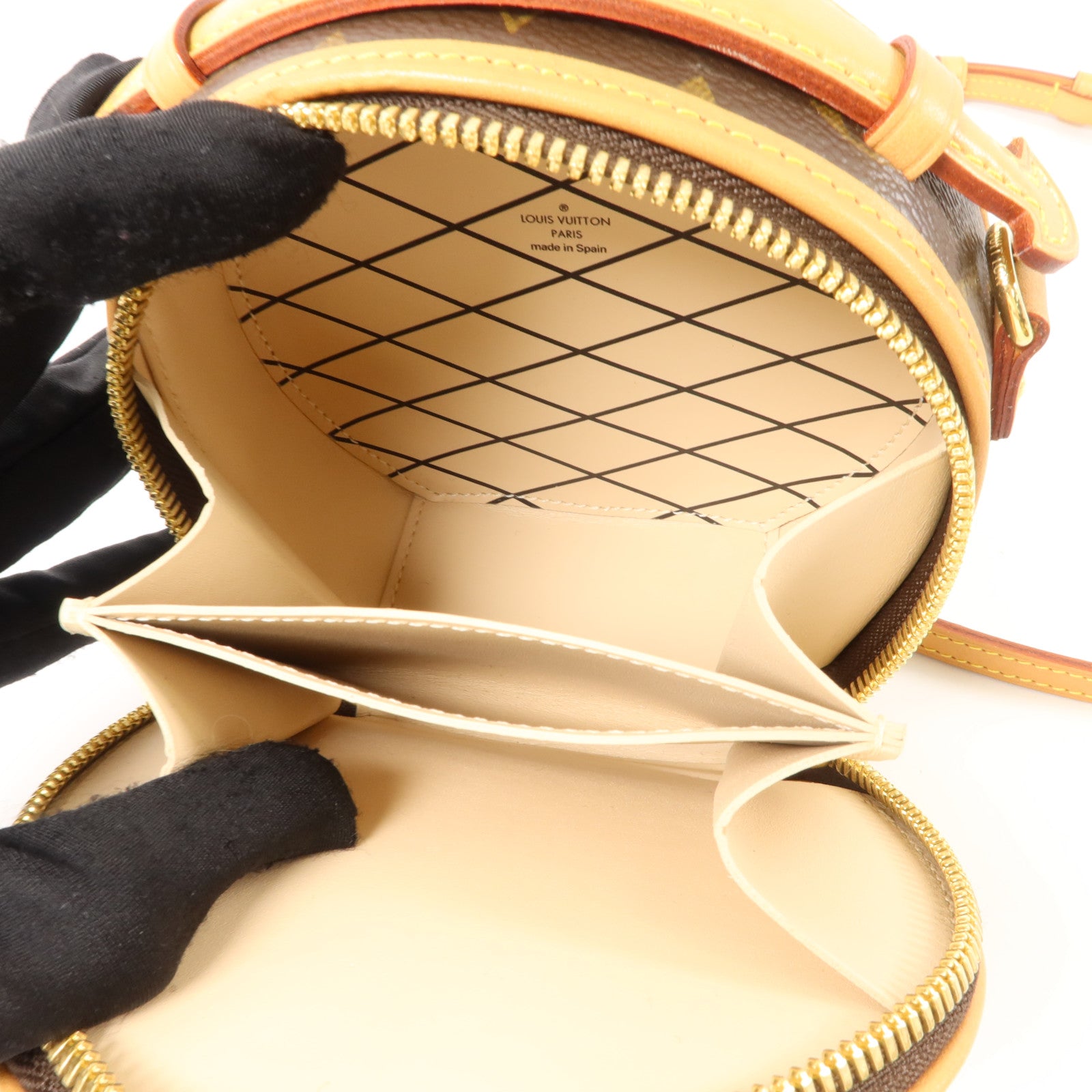 LOUIS VUITTON Monogram Mini Boite Chapeau金扣手挽肩背兩用袋