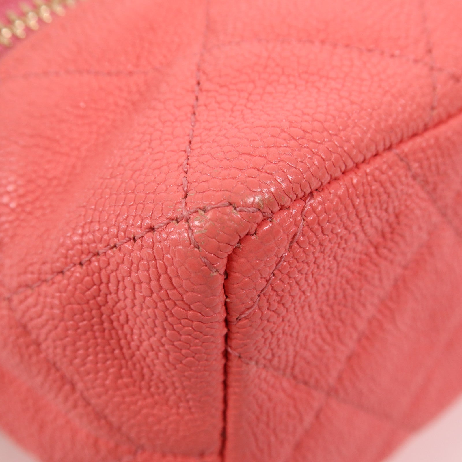 CHANEL 牛皮皮革Matelasse Mini Vanity金扣手挽肩背兩用袋