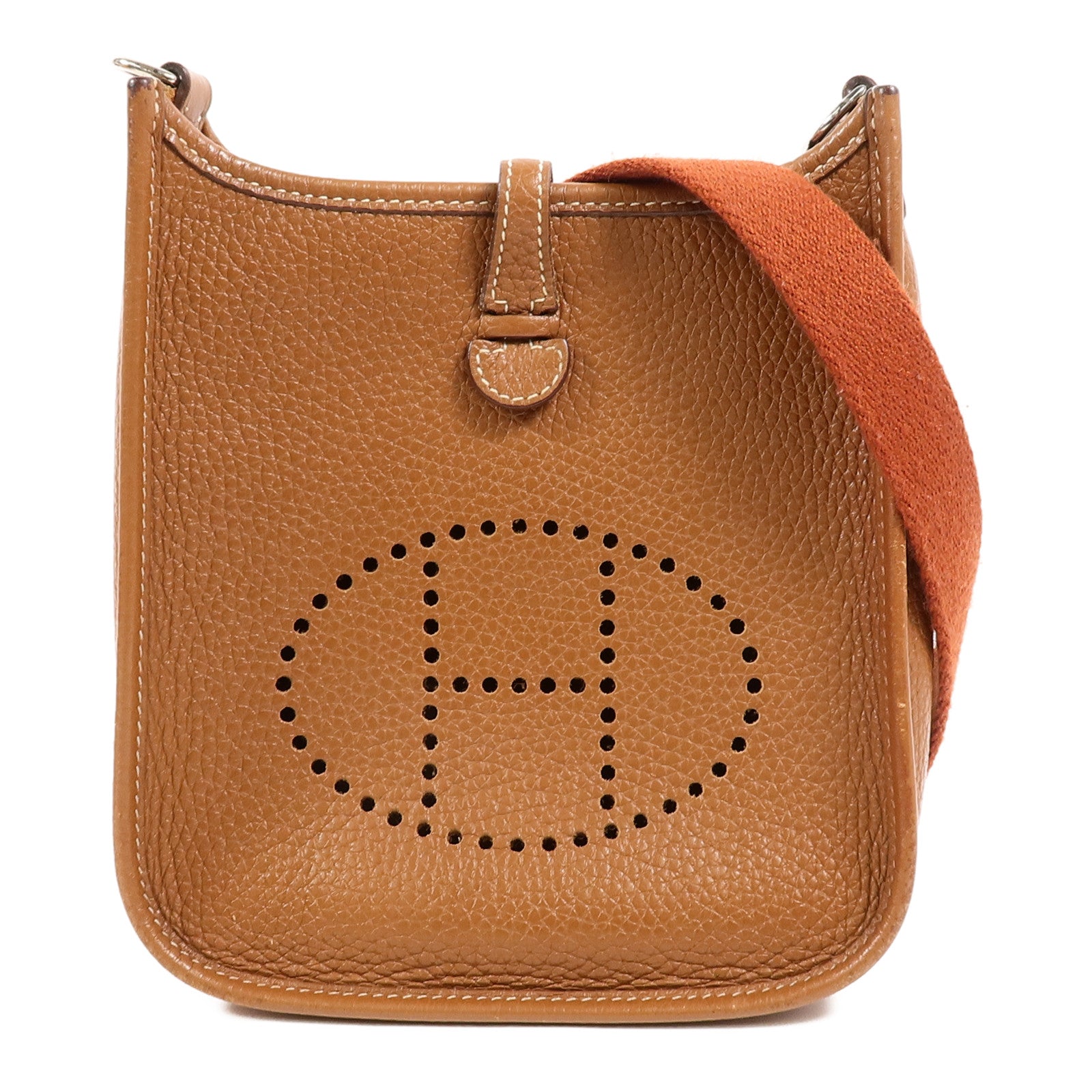 HERMES Clemence皮革Evelyne TPM肩背袋Gold