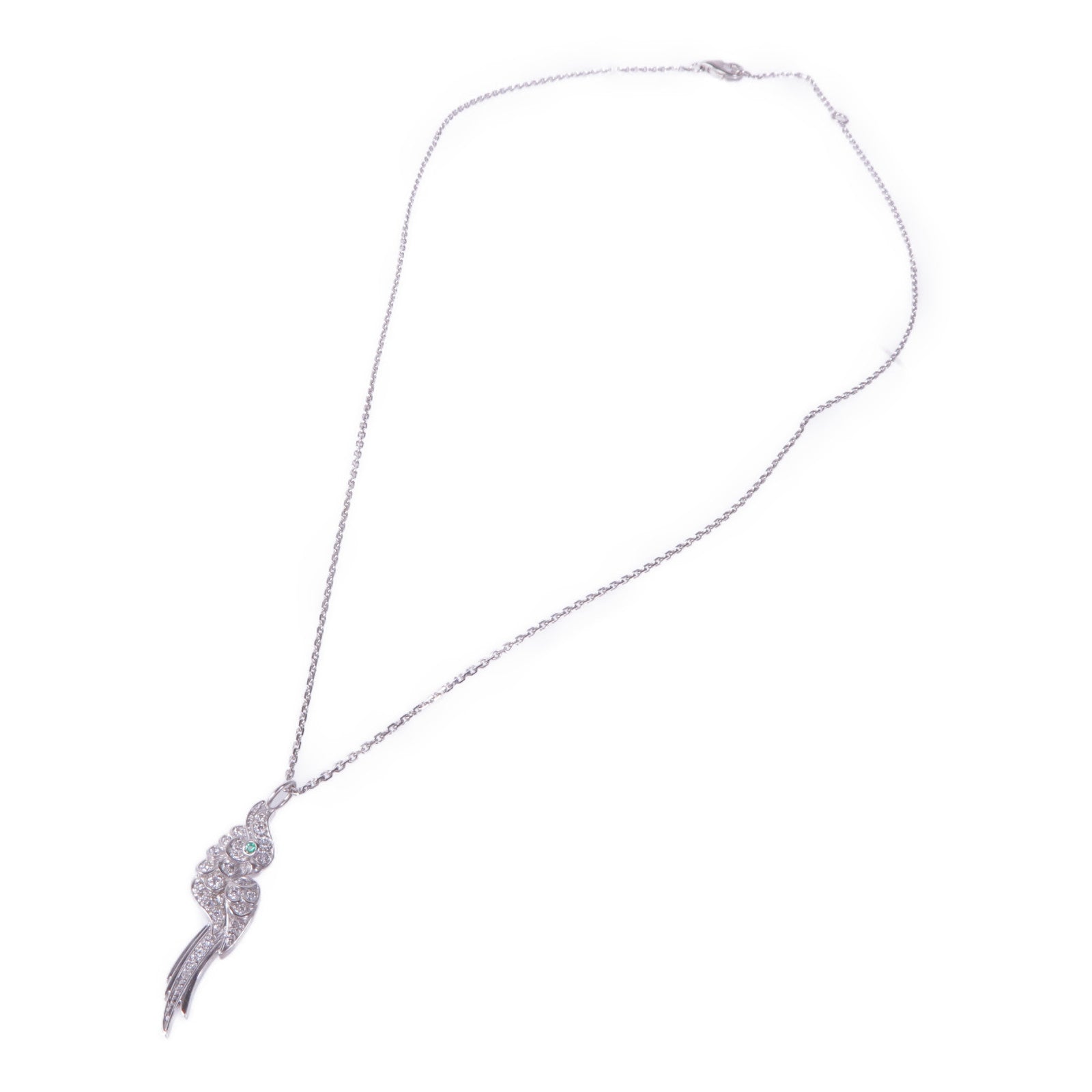 CARTIER 18K白金Parrot Motif Diamond Necklace鑽石項鍊