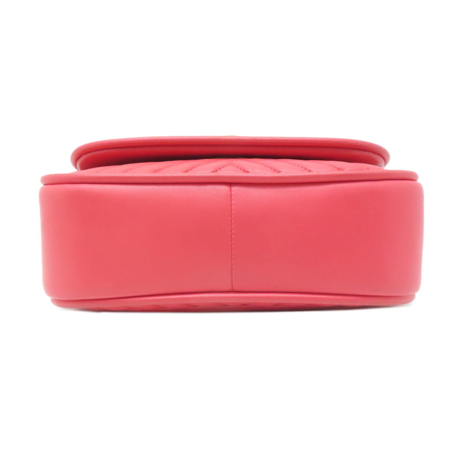 CHANEL 【激減優惠】斜紋羊皮皮革Shoulder Bag金扣手挽肩背兩用袋紅色