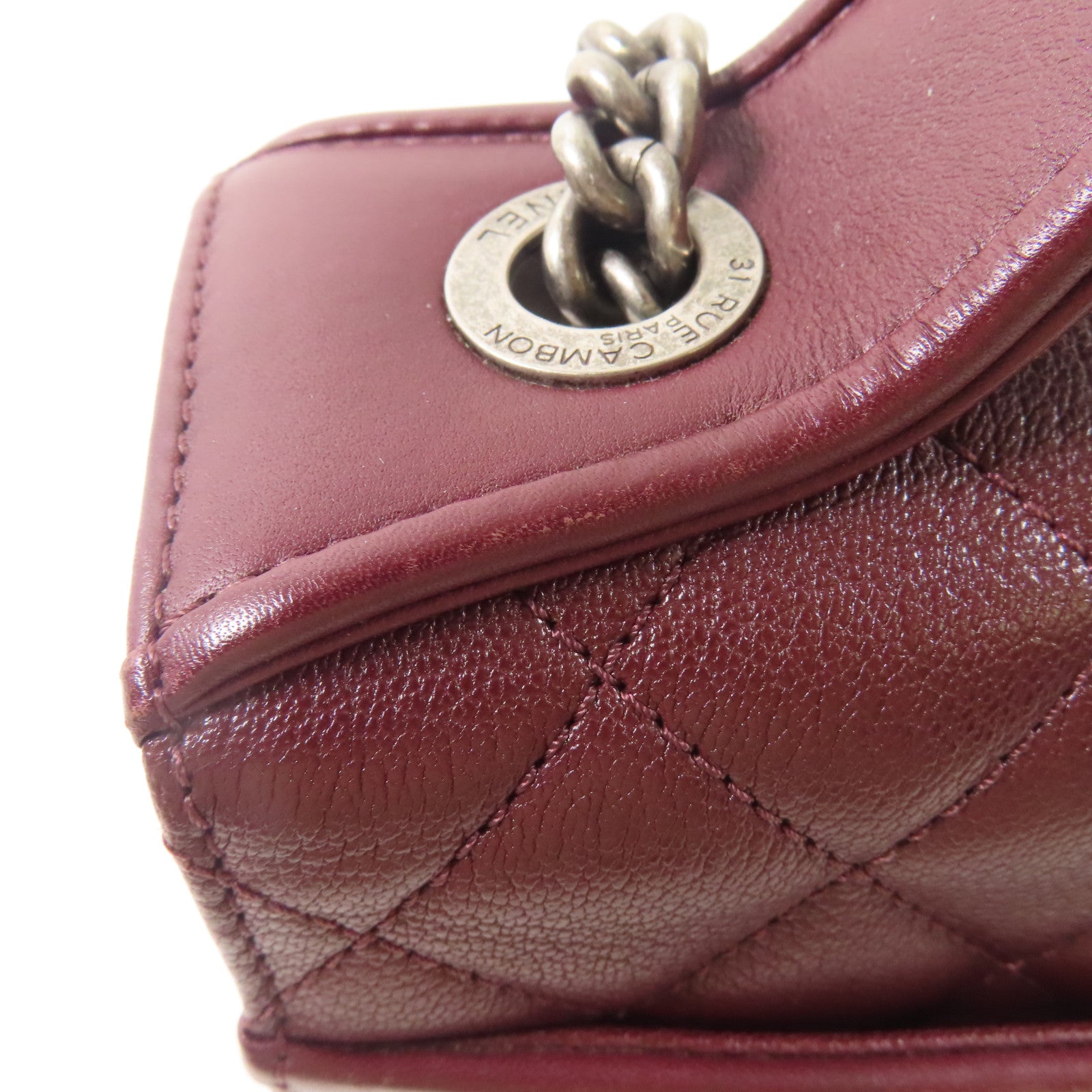 CHANEL 牛皮皮革University Chain Shoulder鏈帶手挽肩背兩用袋
