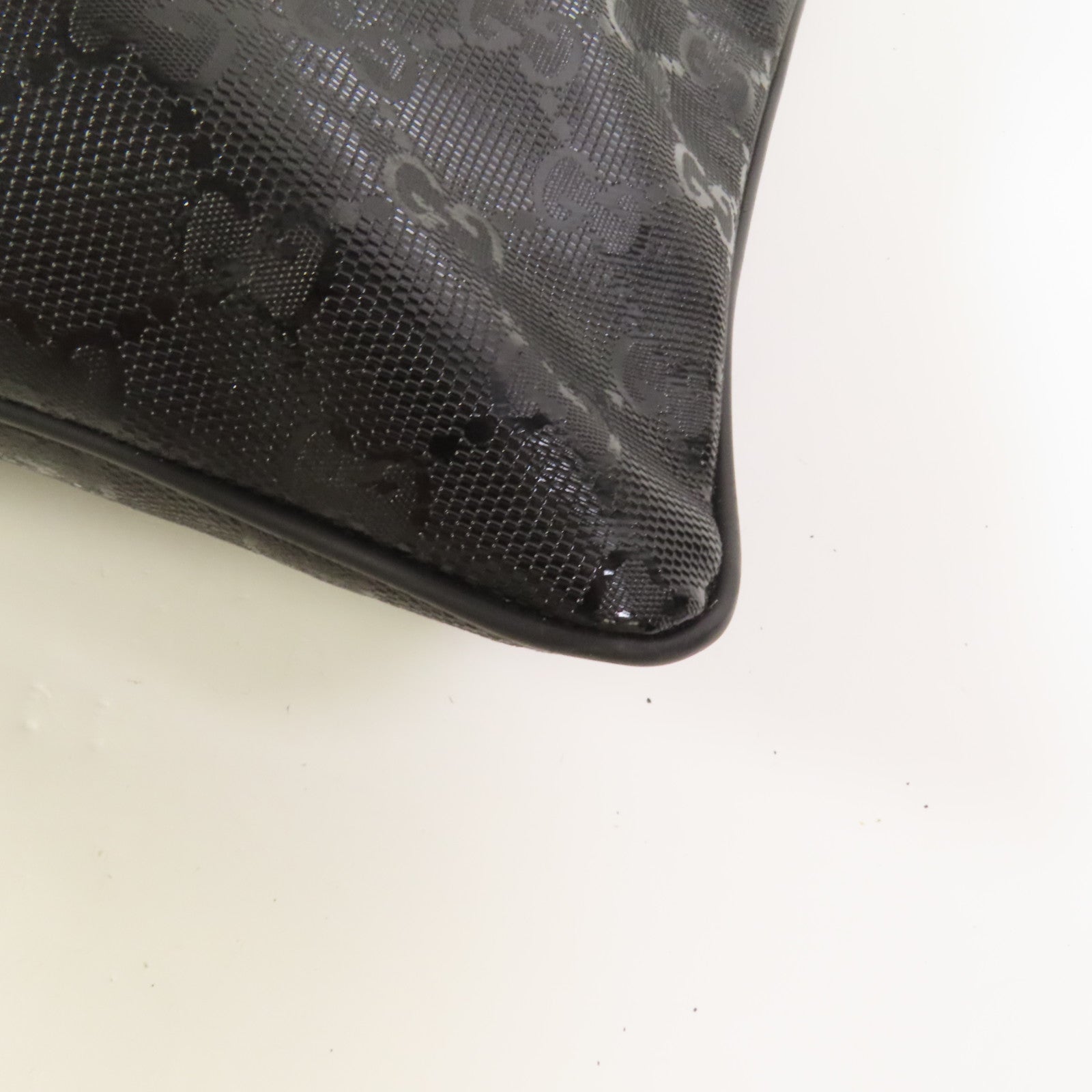 GUCCI 塗層帆布Shoulder Bag銀扣肩背袋