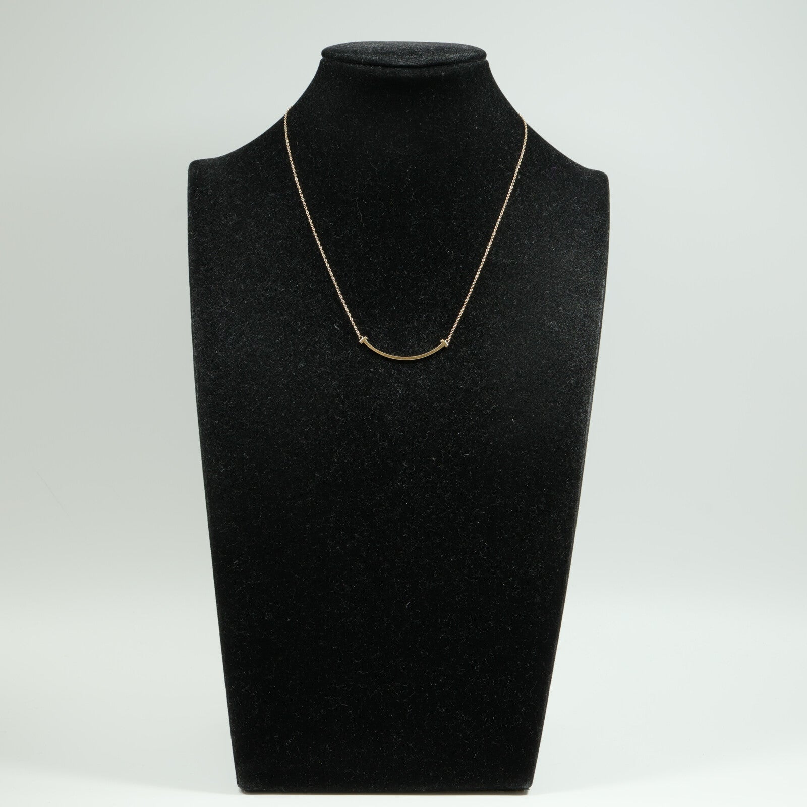 TIFFANY＆CO 18K玫瑰金T Smile Necklace Small項鍊