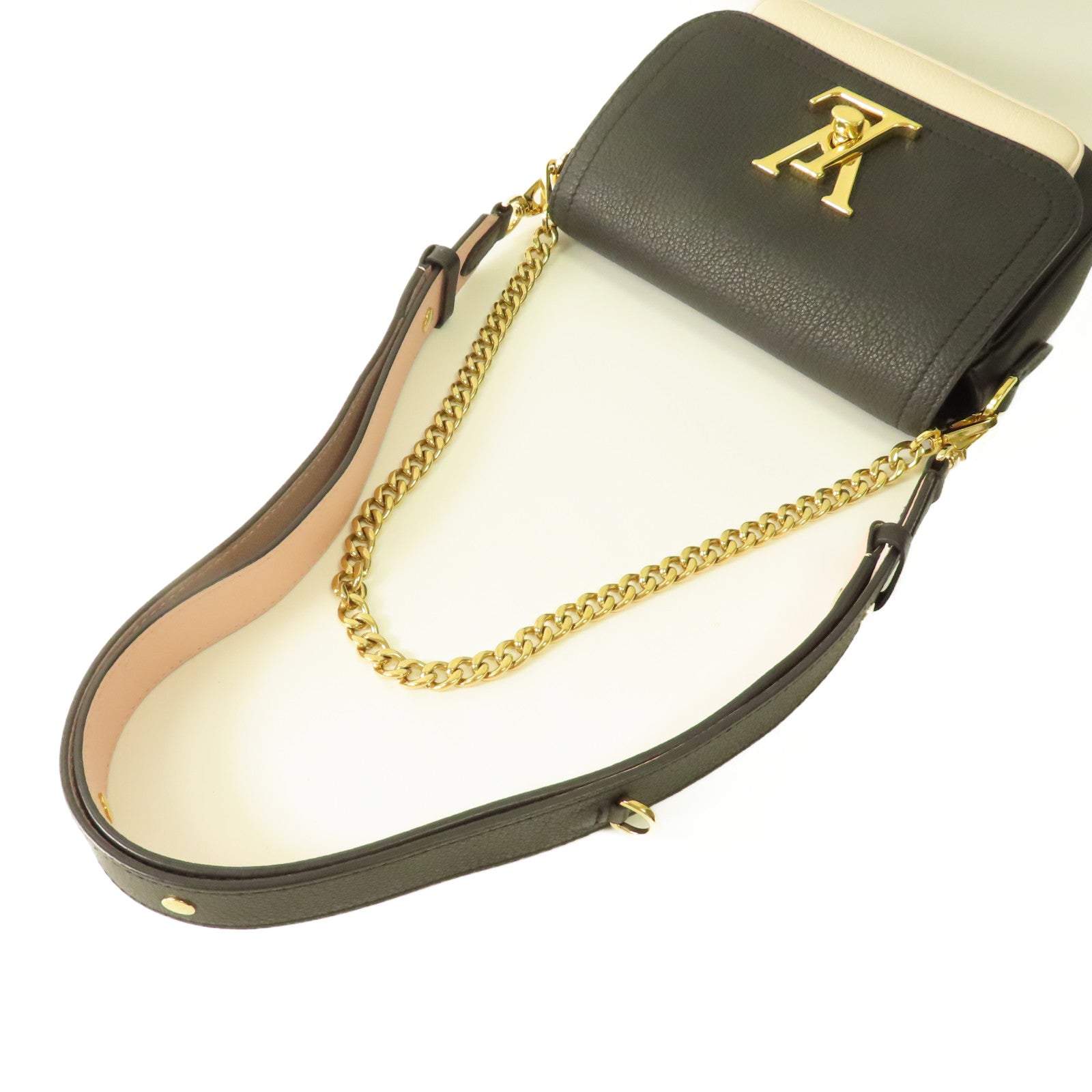 LOUIS VUITTON LV GHW Lockme Tender 2 Way Bag M58557 Calfskin Leather Black/White