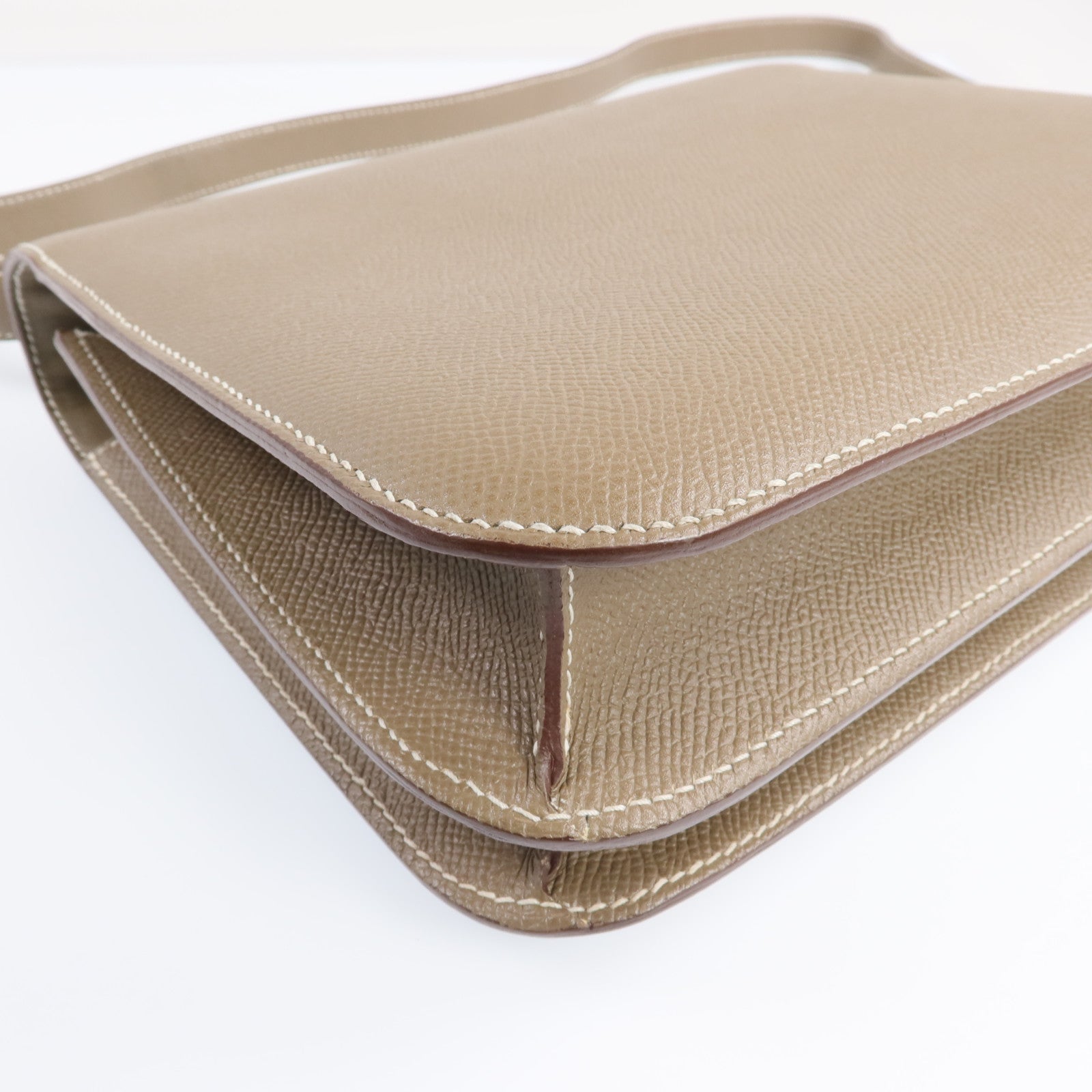 HERMES 皮革Constance 24金扣肩背袋Etoupe