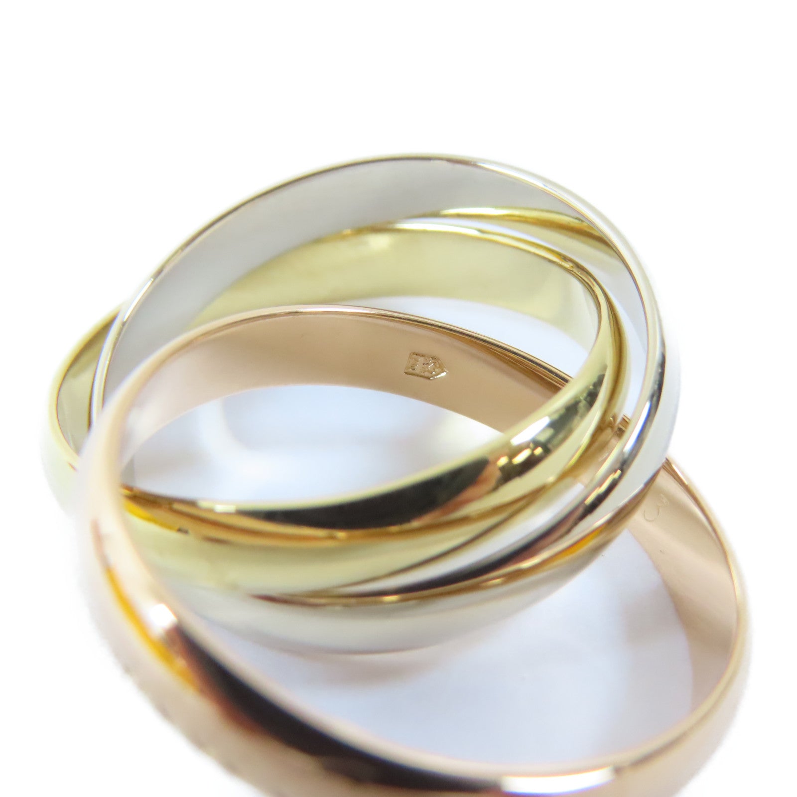 CARTIER 18K黃金/白金/玫瑰金Trinity Ring戒指Cartier#53/US#6.25