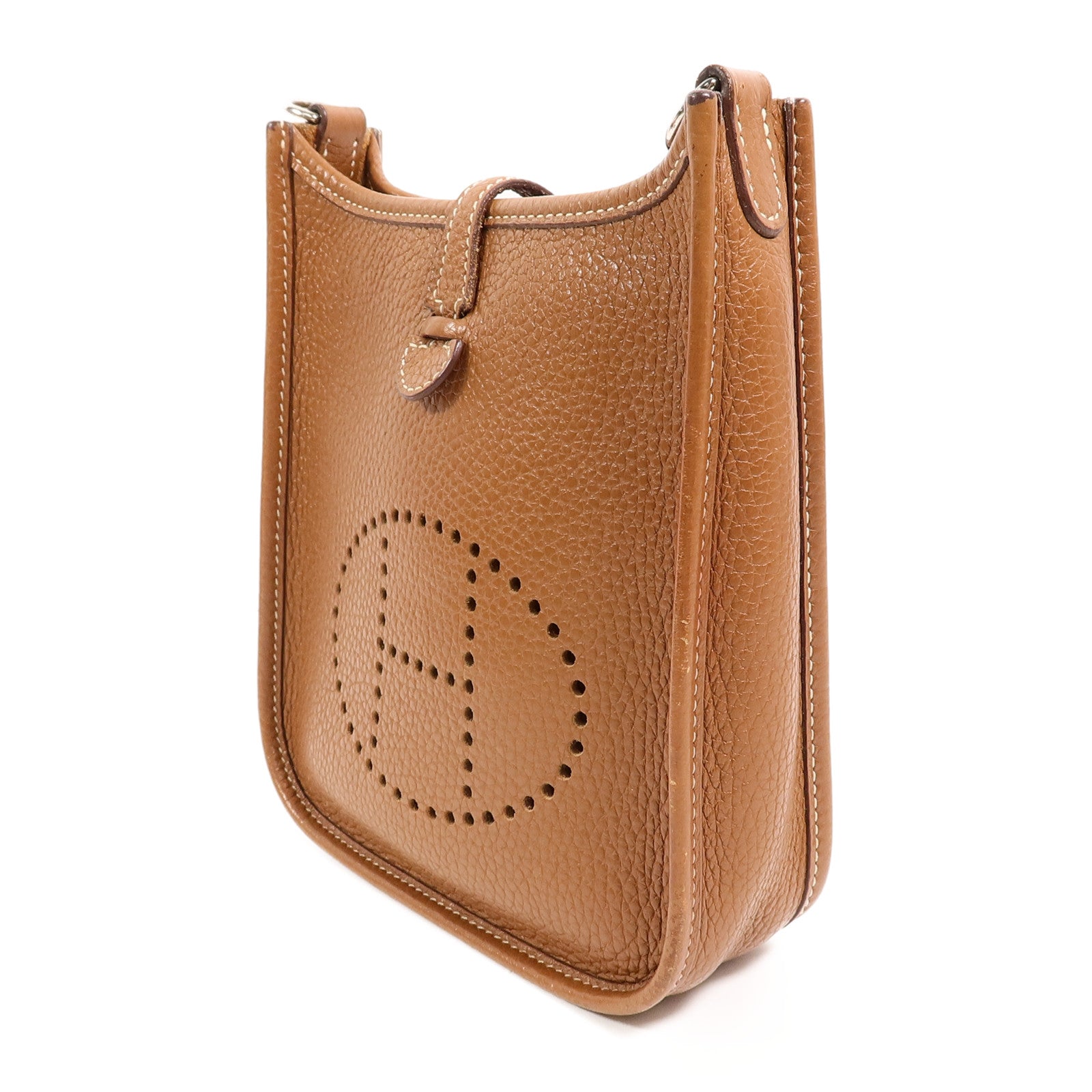 HERMES Clemence皮革Evelyne TPM肩背袋Gold