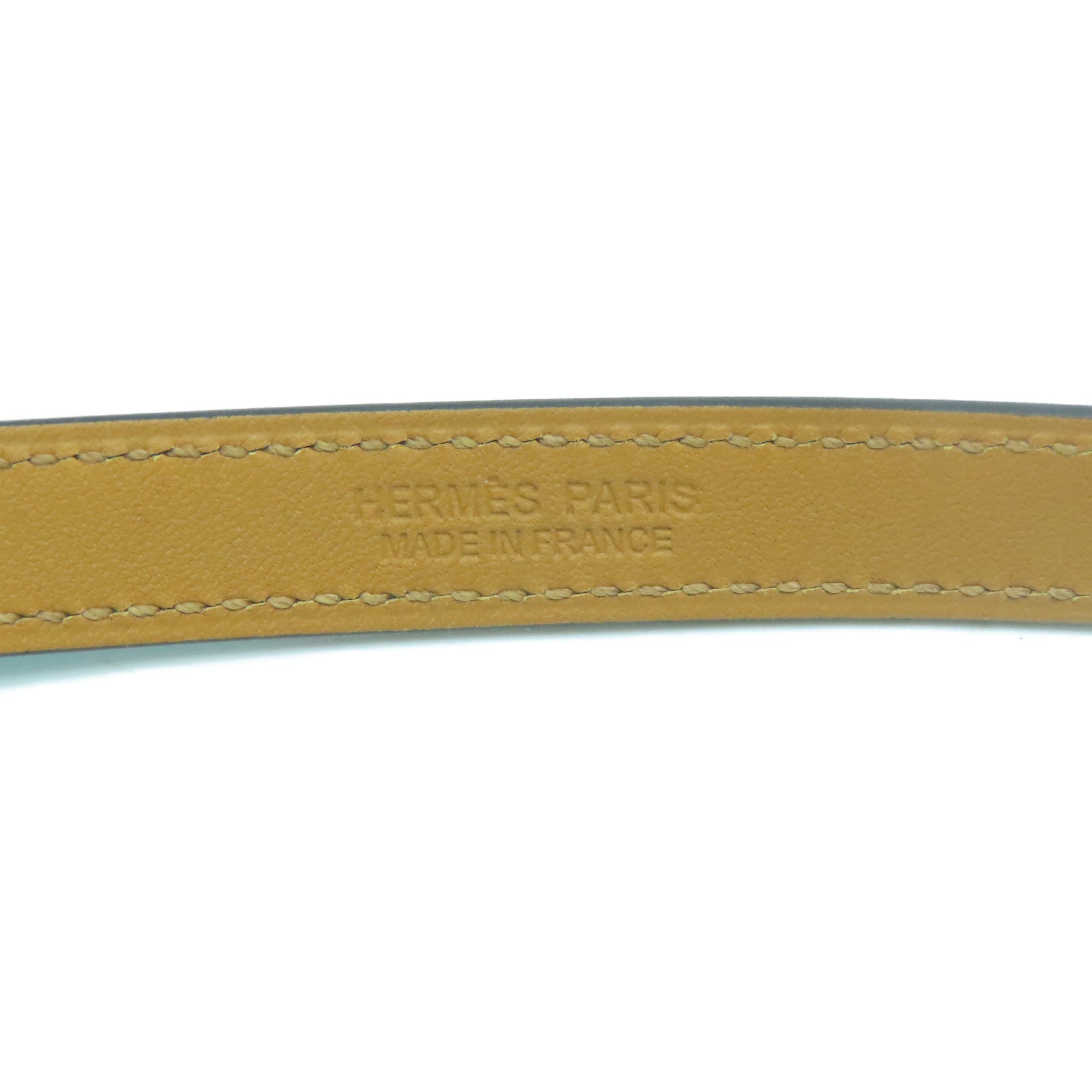 HERMES 【激減優惠】Epsom皮革Rivale Double Tour Bracelet金扣手鐲Blue Paon孔雀藍色