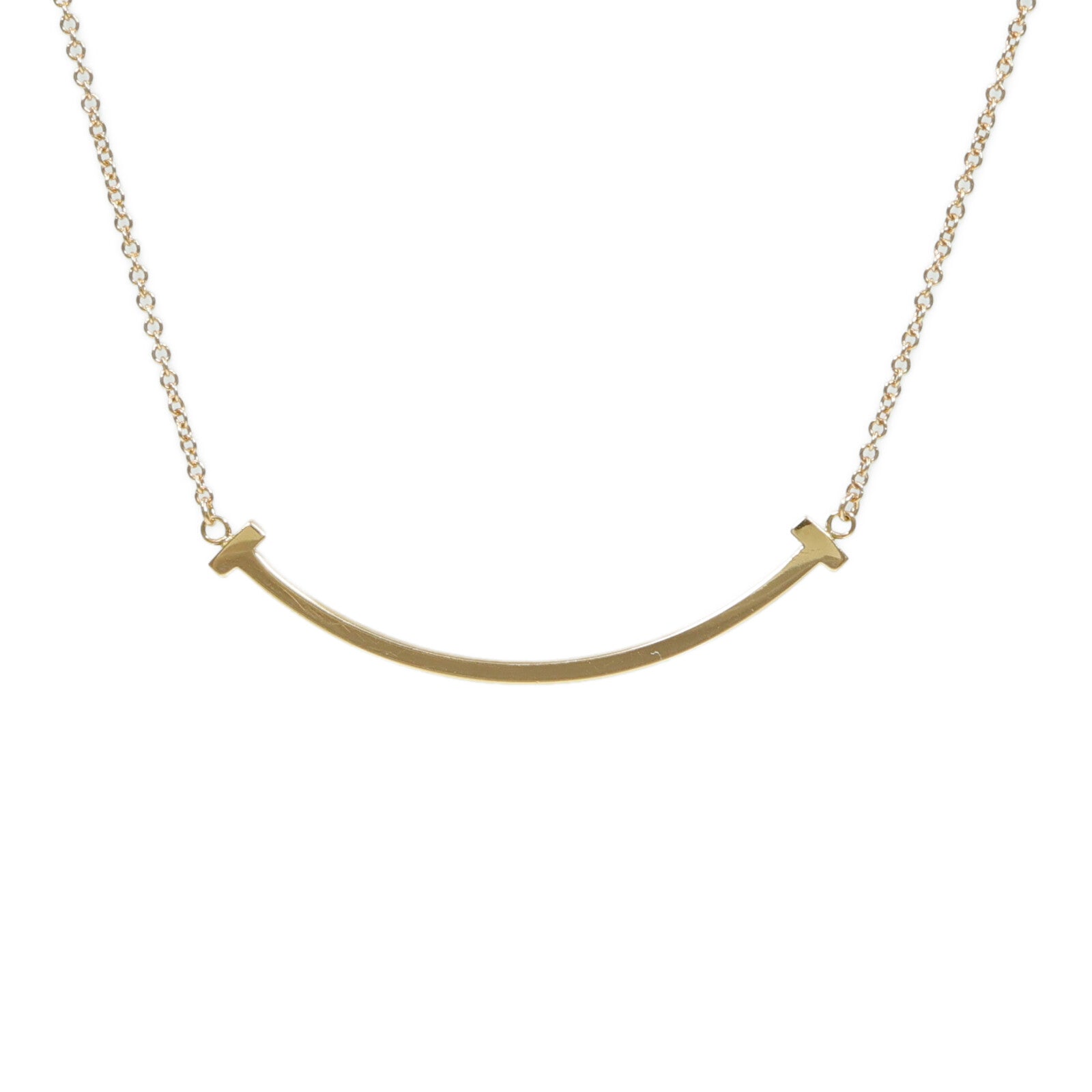 TIFFANY＆CO 18K玫瑰金T Smile Necklace Small項鍊