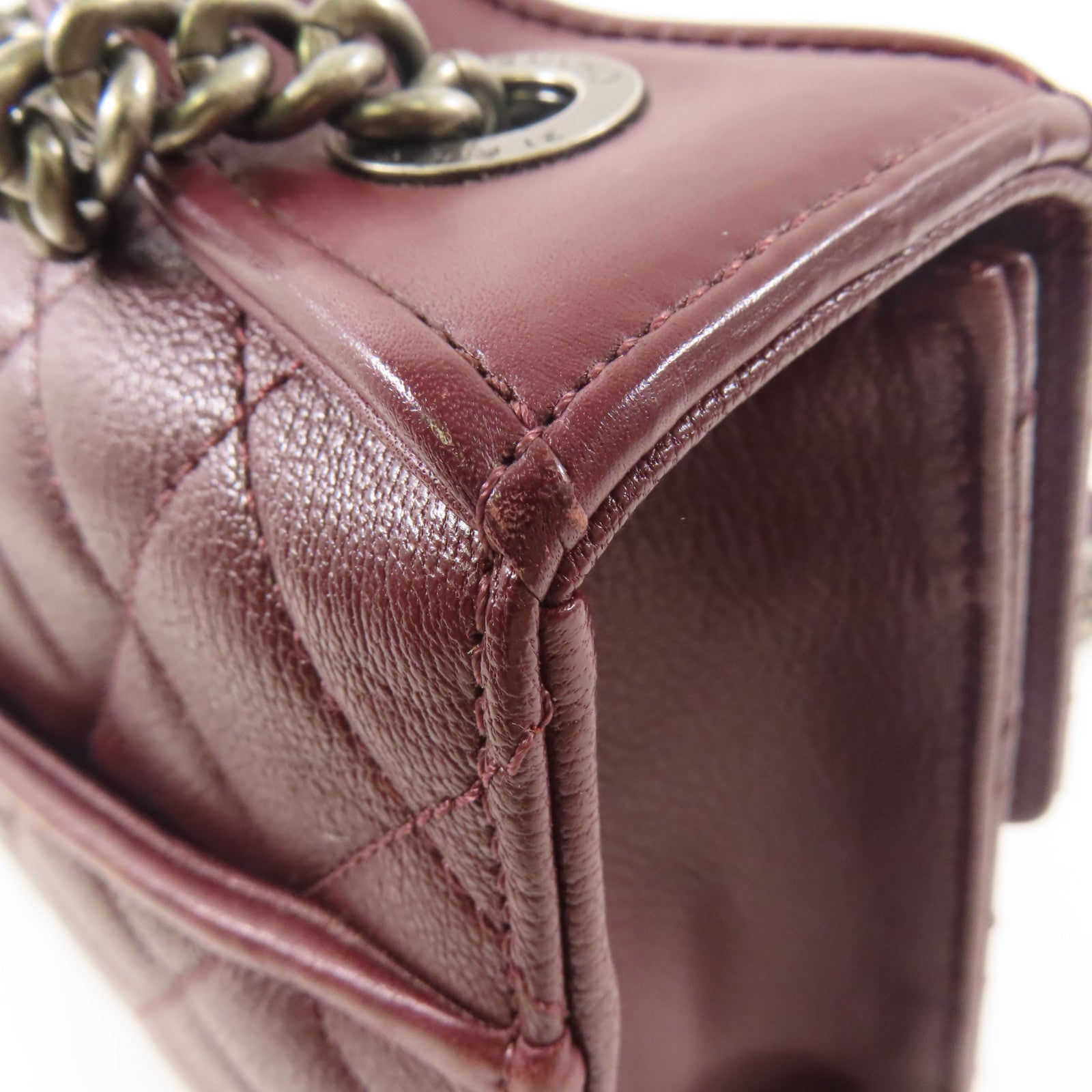 CHANEL 牛皮皮革University Chain Shoulder鏈帶手挽肩背兩用袋