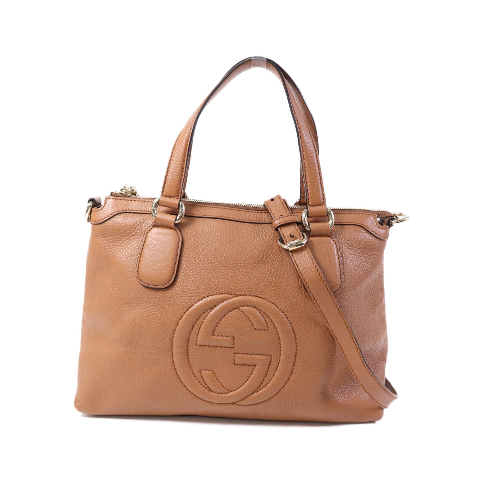 GUCCI 牛皮皮革2 Way Shoulder Bag金扣手挽肩背兩用袋