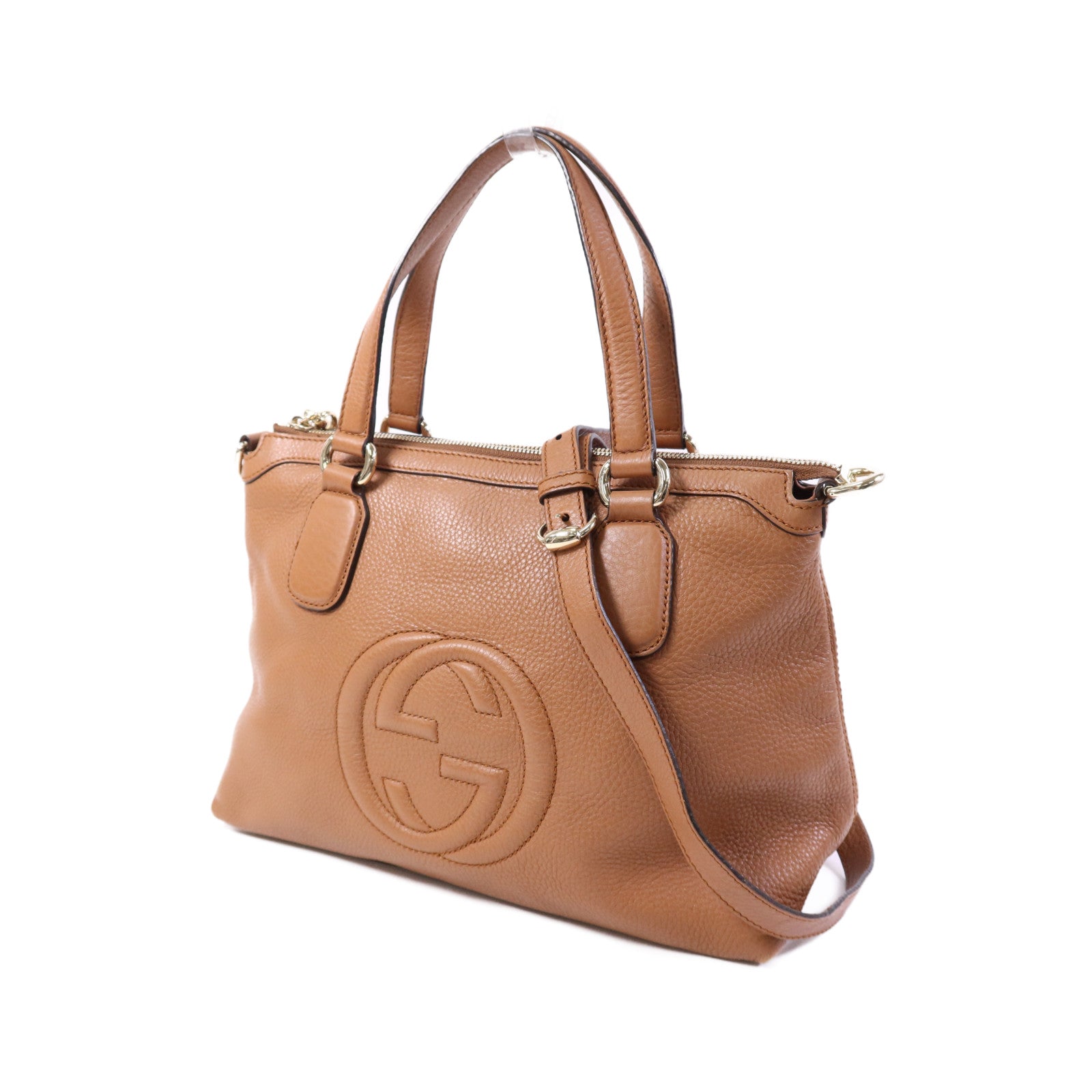GUCCI 牛皮皮革2 Way Shoulder Bag金扣手挽肩背兩用袋