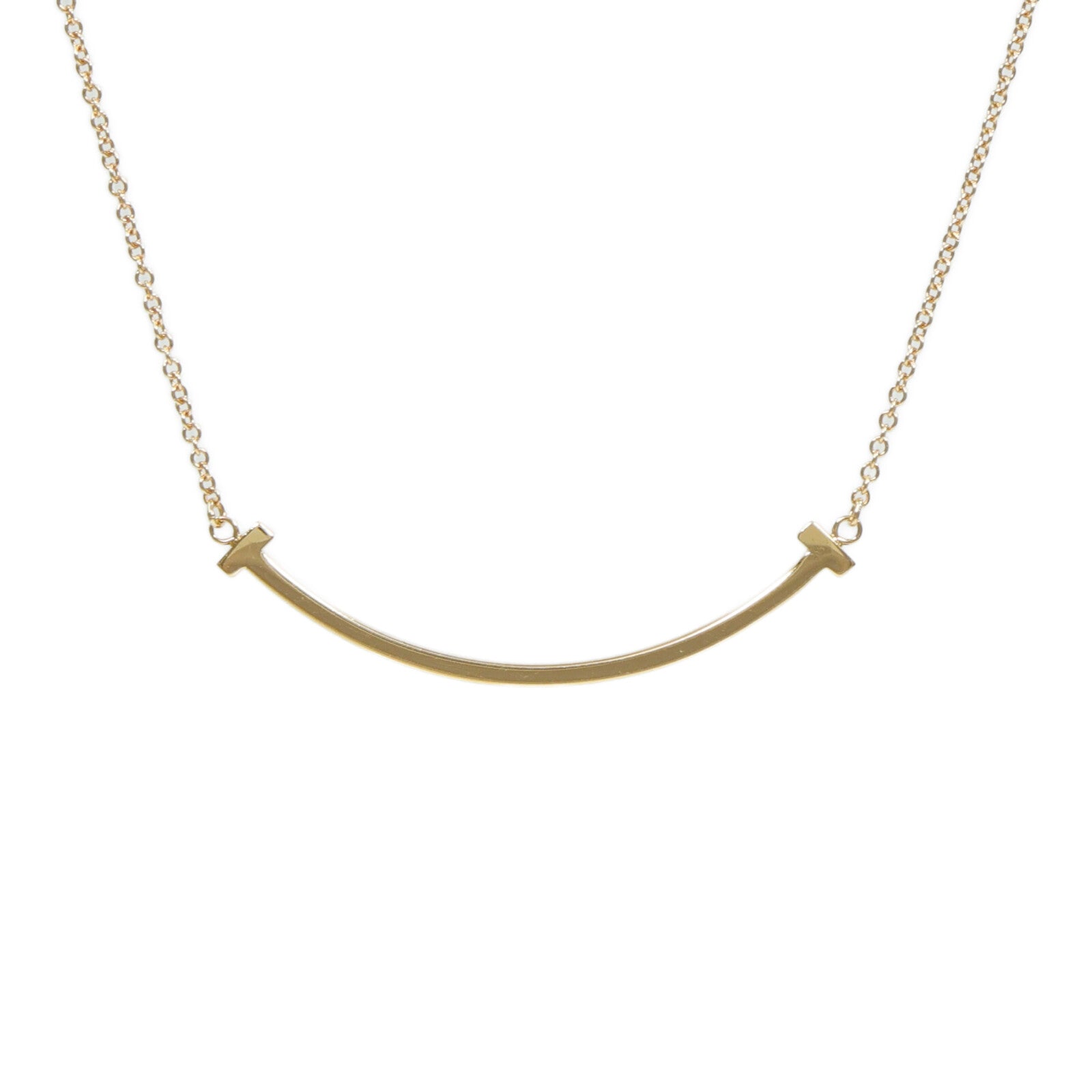 TIFFANY＆CO 18K玫瑰金T Smile Necklace Small項鍊