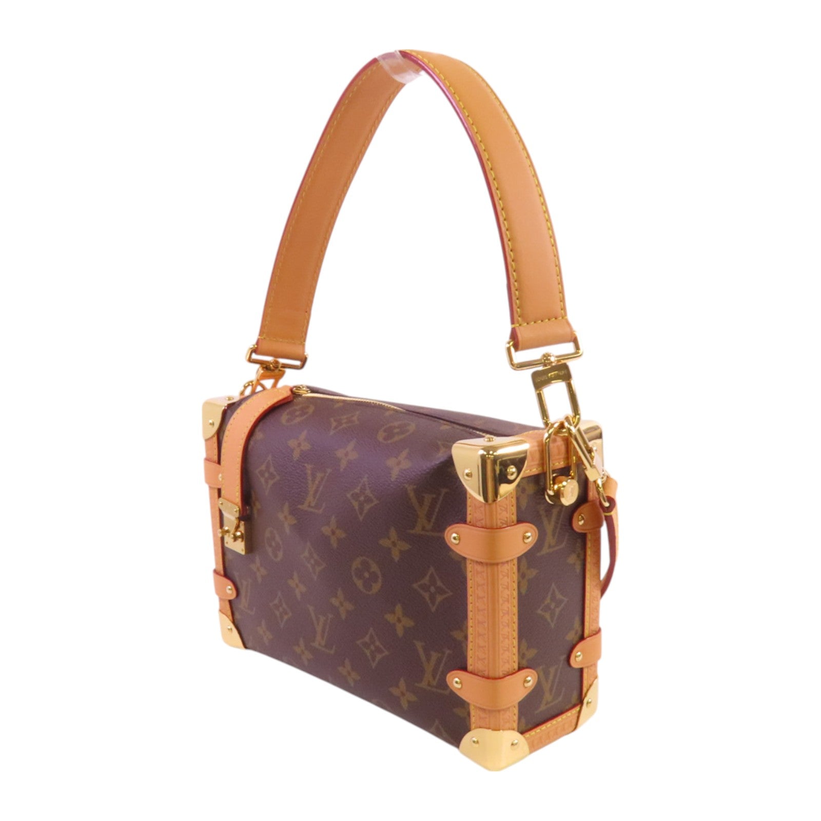 LOUIS VUITTON Monogram Side Trunk MM金扣手挽肩背兩用袋