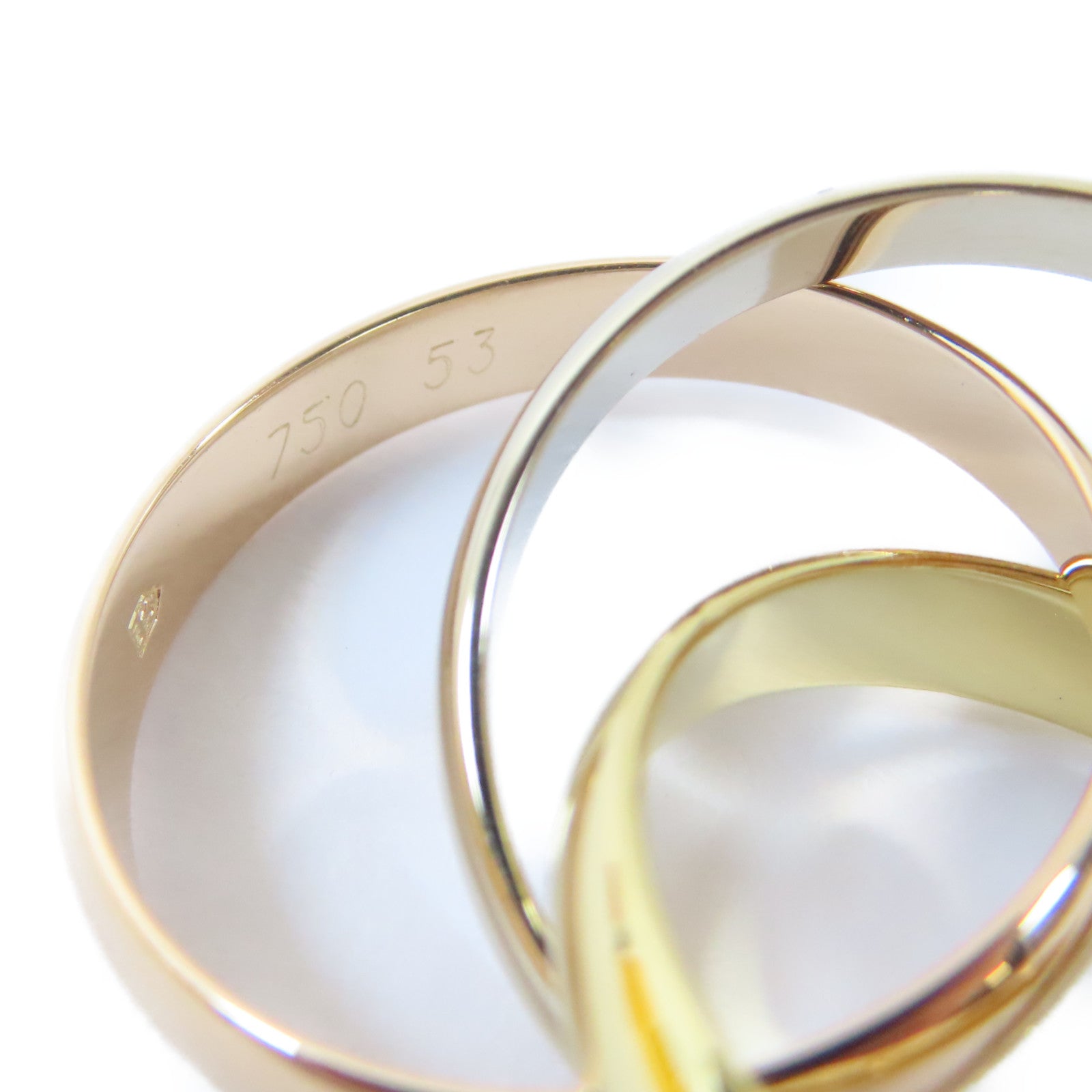 CARTIER 18K黃金/白金/玫瑰金Trinity Ring戒指Cartier#53/US#6.25