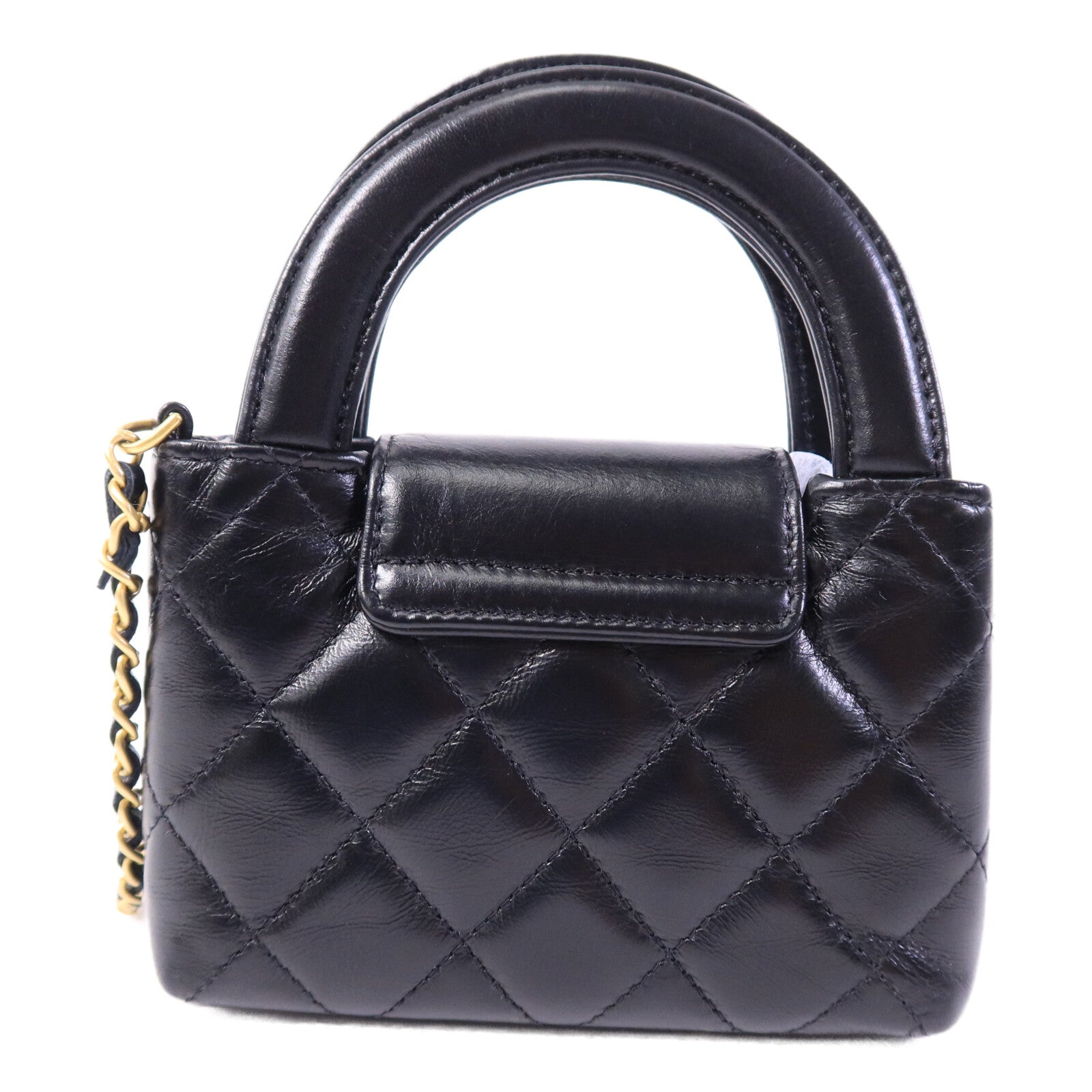 CHANEL 牛皮皮革Nano Mini Kelly鏈帶手挽肩背兩用袋