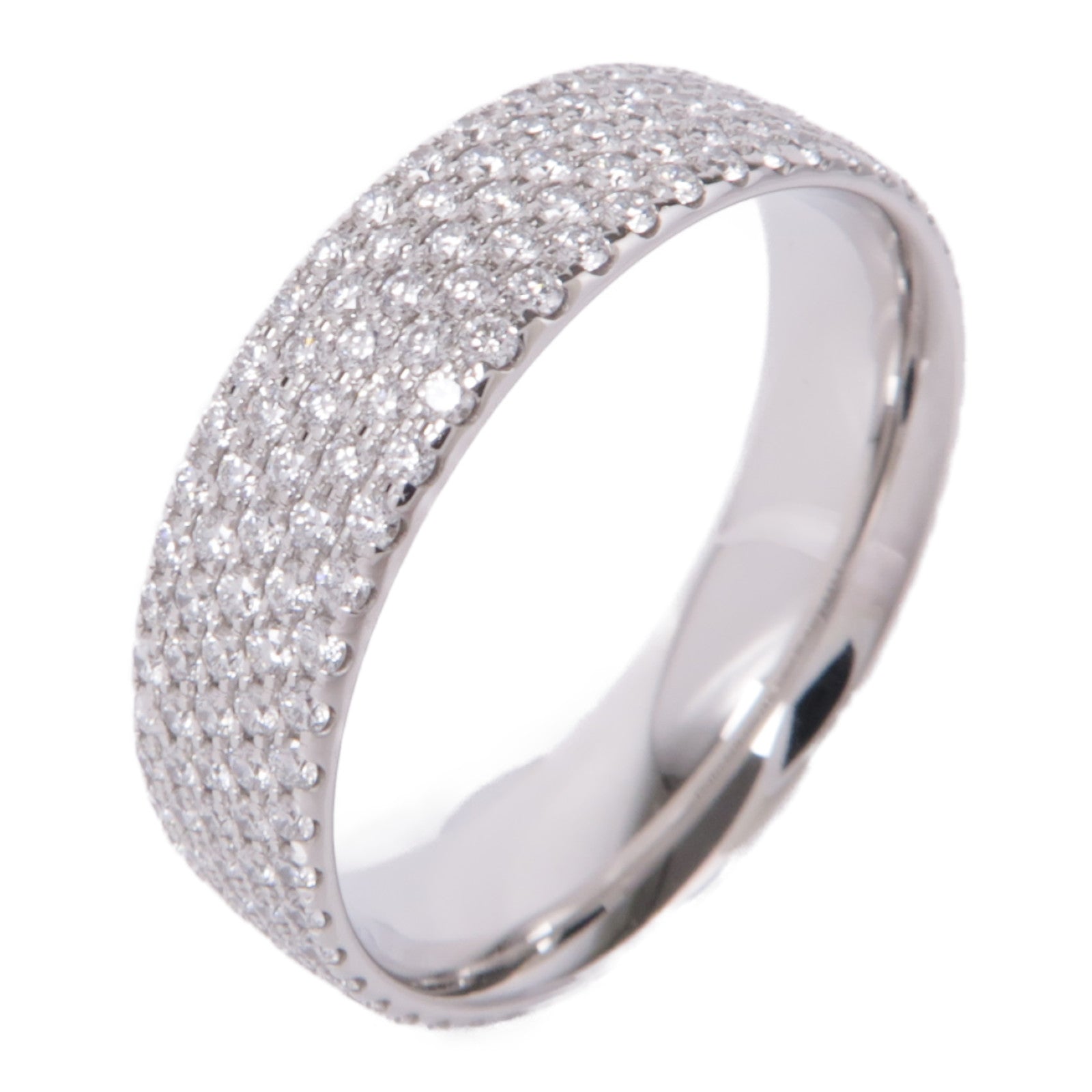 TIFFANY＆CO 18K白金Five-Row Diamond Ring鑽石戒指US#6