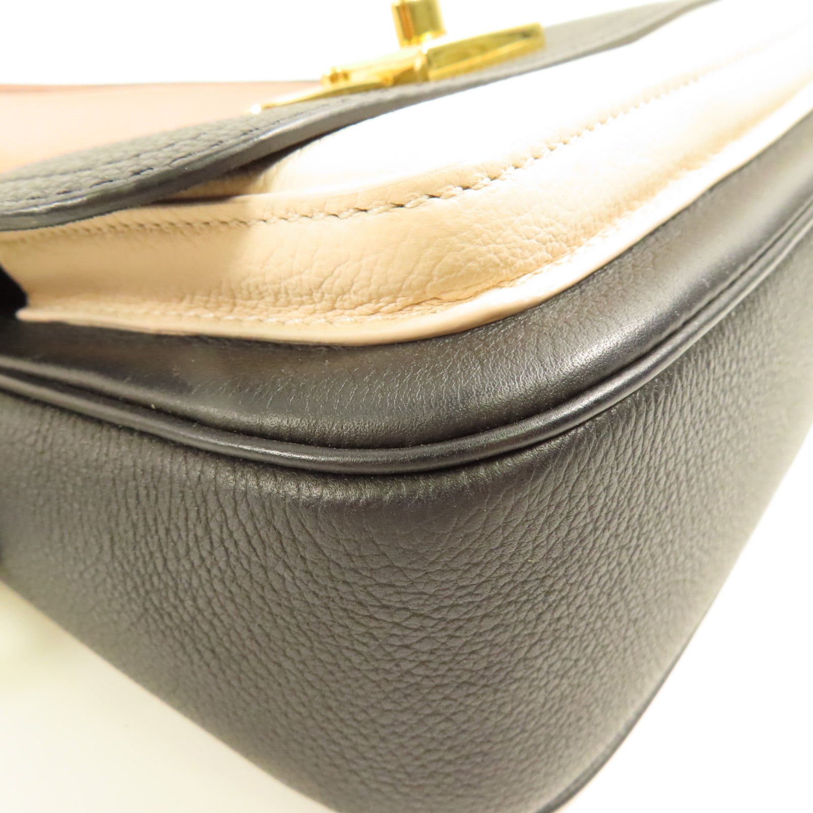 LOUIS VUITTON LV GHW Lockme Tender 2 Way Bag M58557 Calfskin Leather Black/White