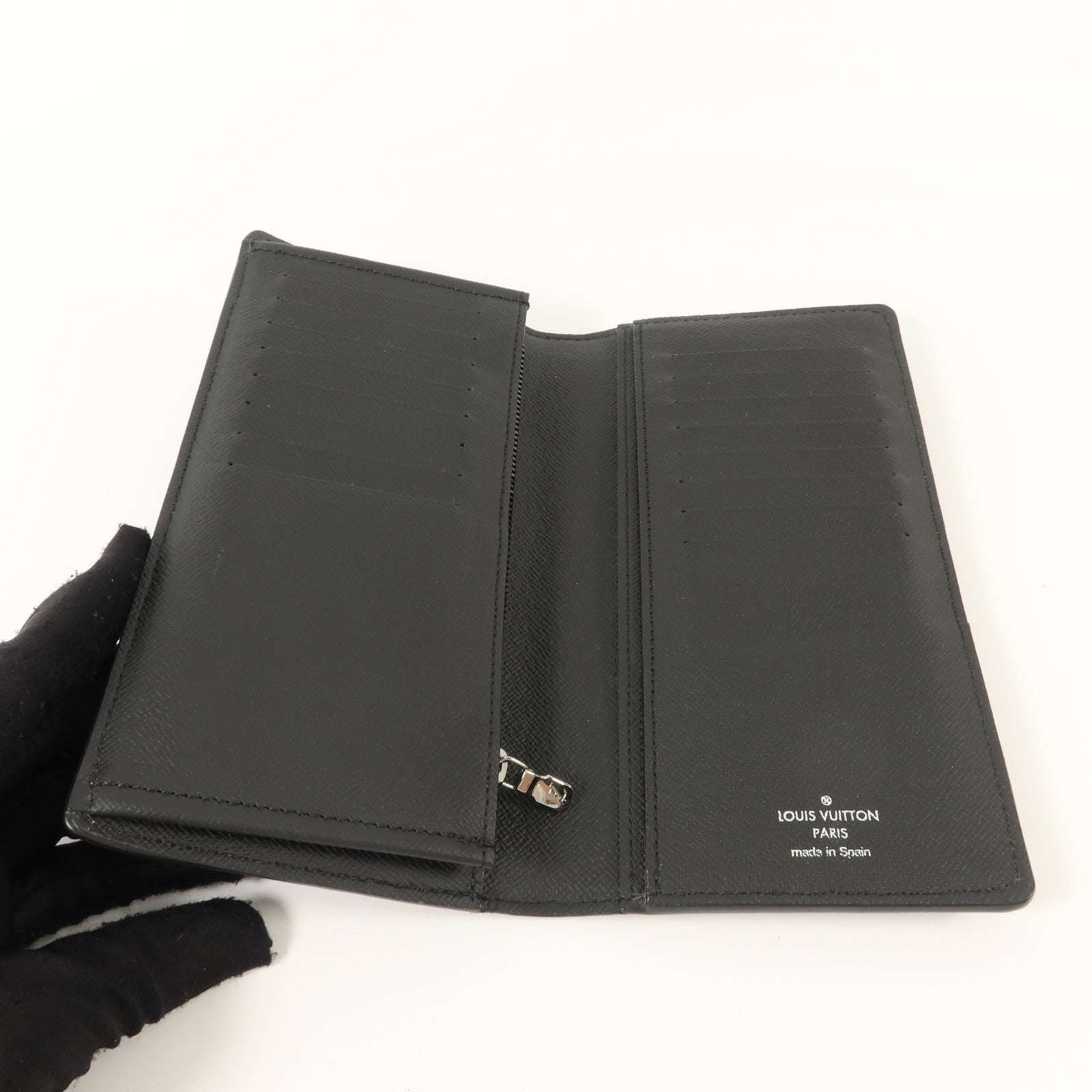 LOUIS VUITTON Monogram Eclipse Brazza銀扣長錢包