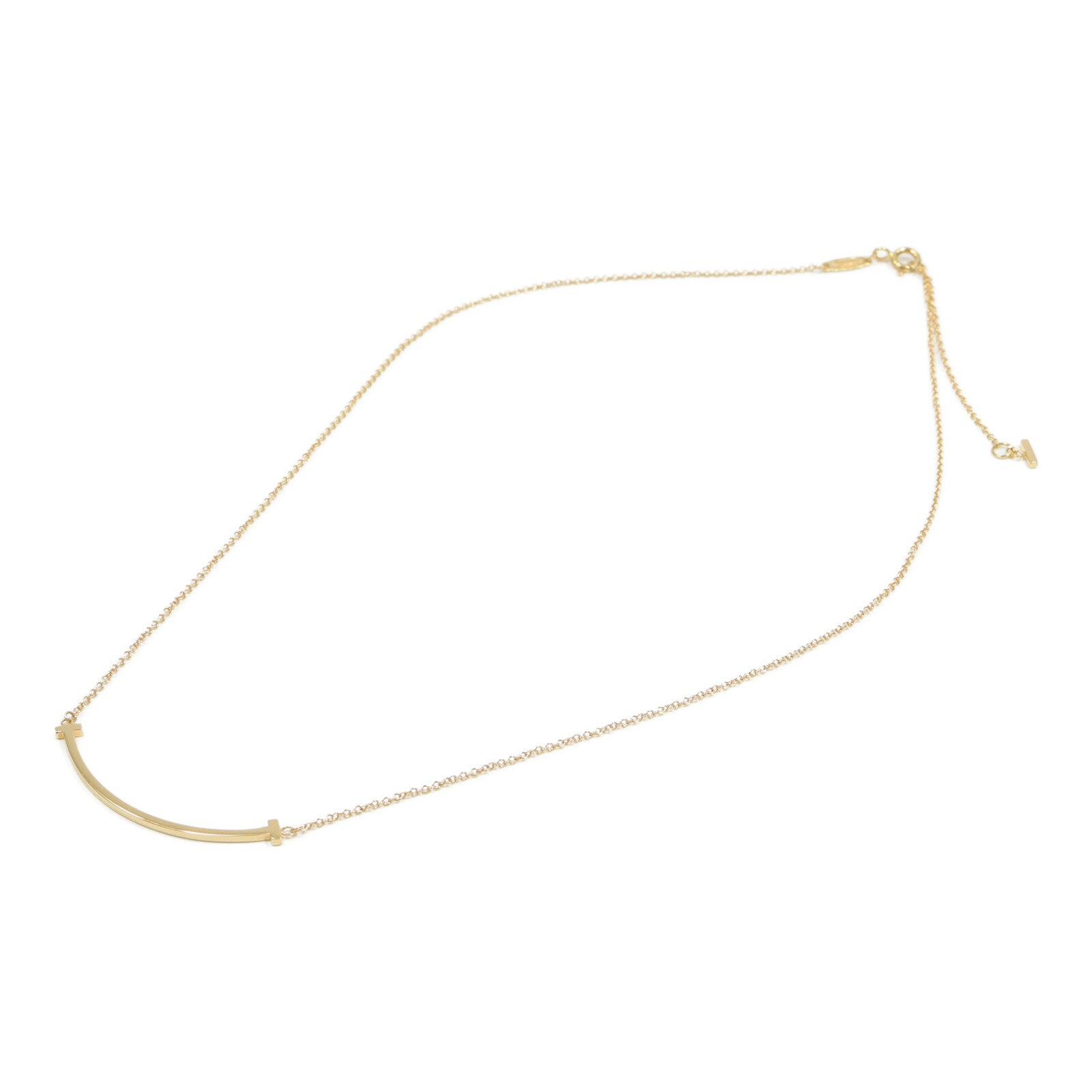 TIFFANY＆CO 18K玫瑰金T Smile Necklace Small項鍊