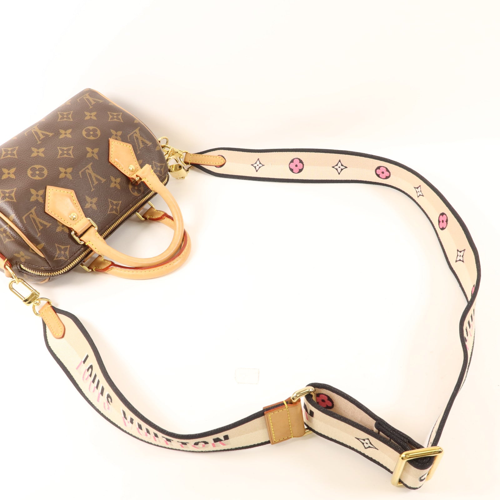 LOUIS VUITTON Monogram Speedy Bandouliere 20金扣手挽肩背兩用袋