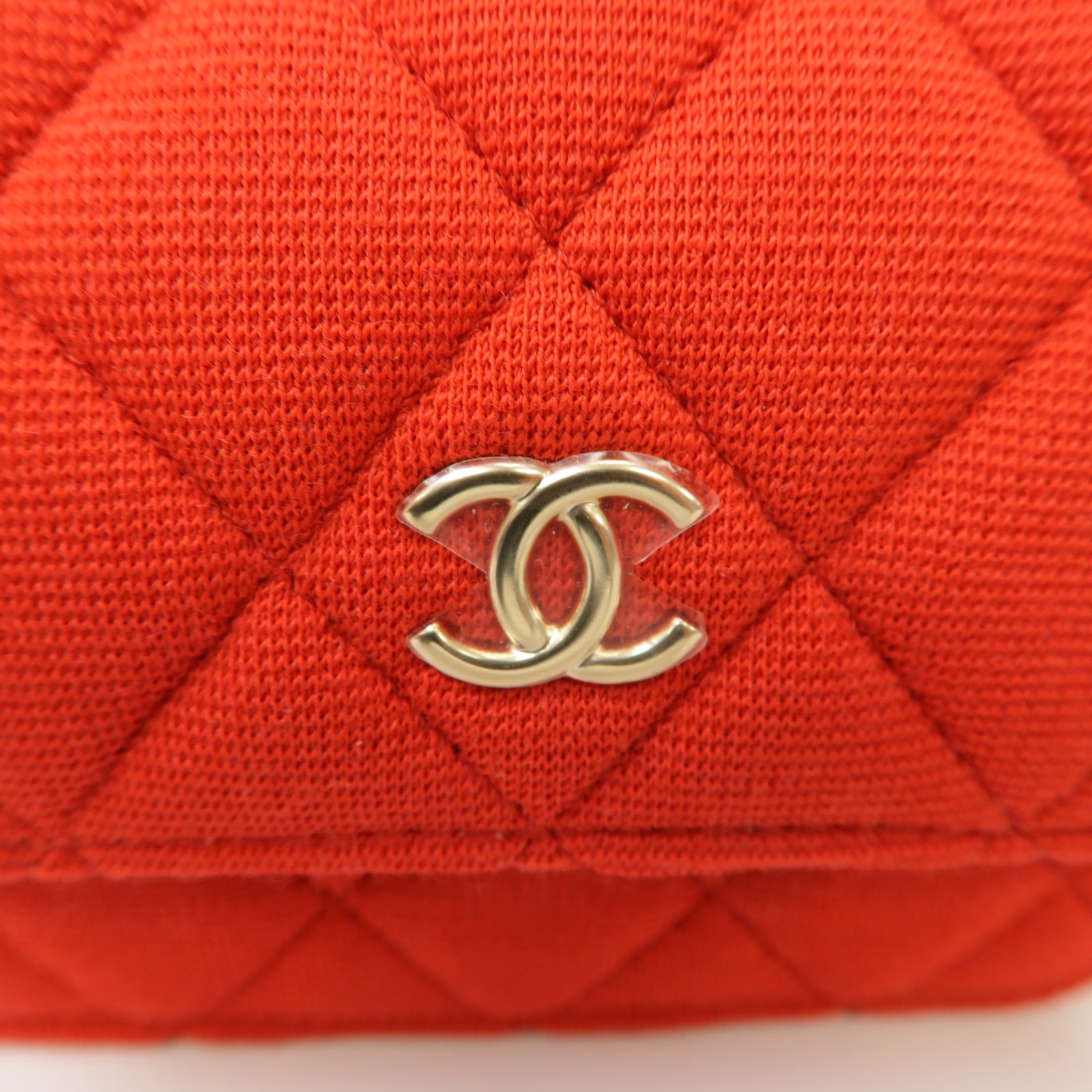 CHANEL 布料Chain Shoulder Bag金扣鏈帶肩背袋紅色/粉紅色