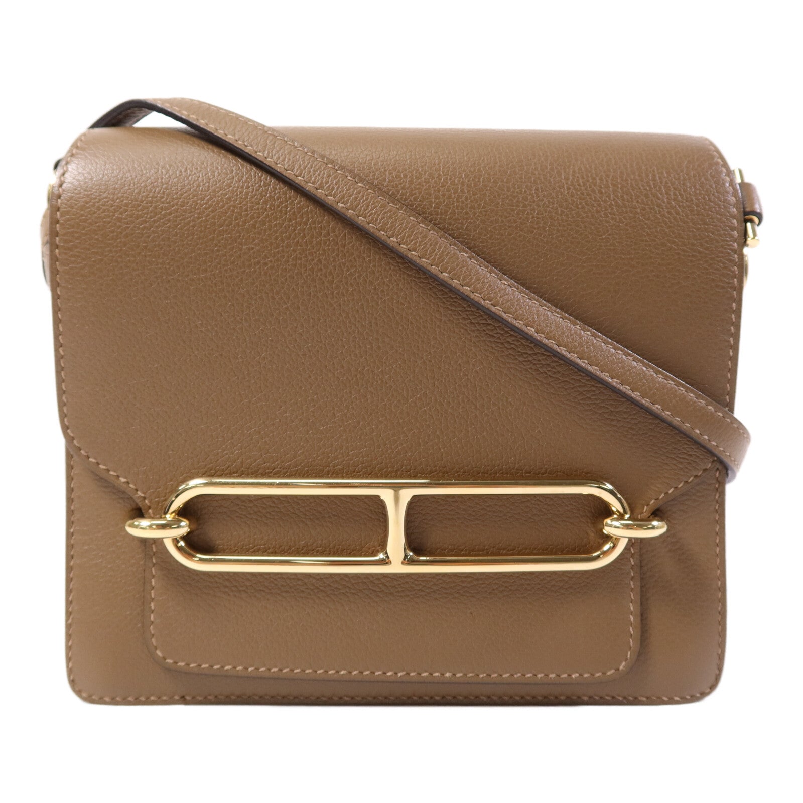 HERMES Evercolor皮革Mini Roulis金扣肩背袋