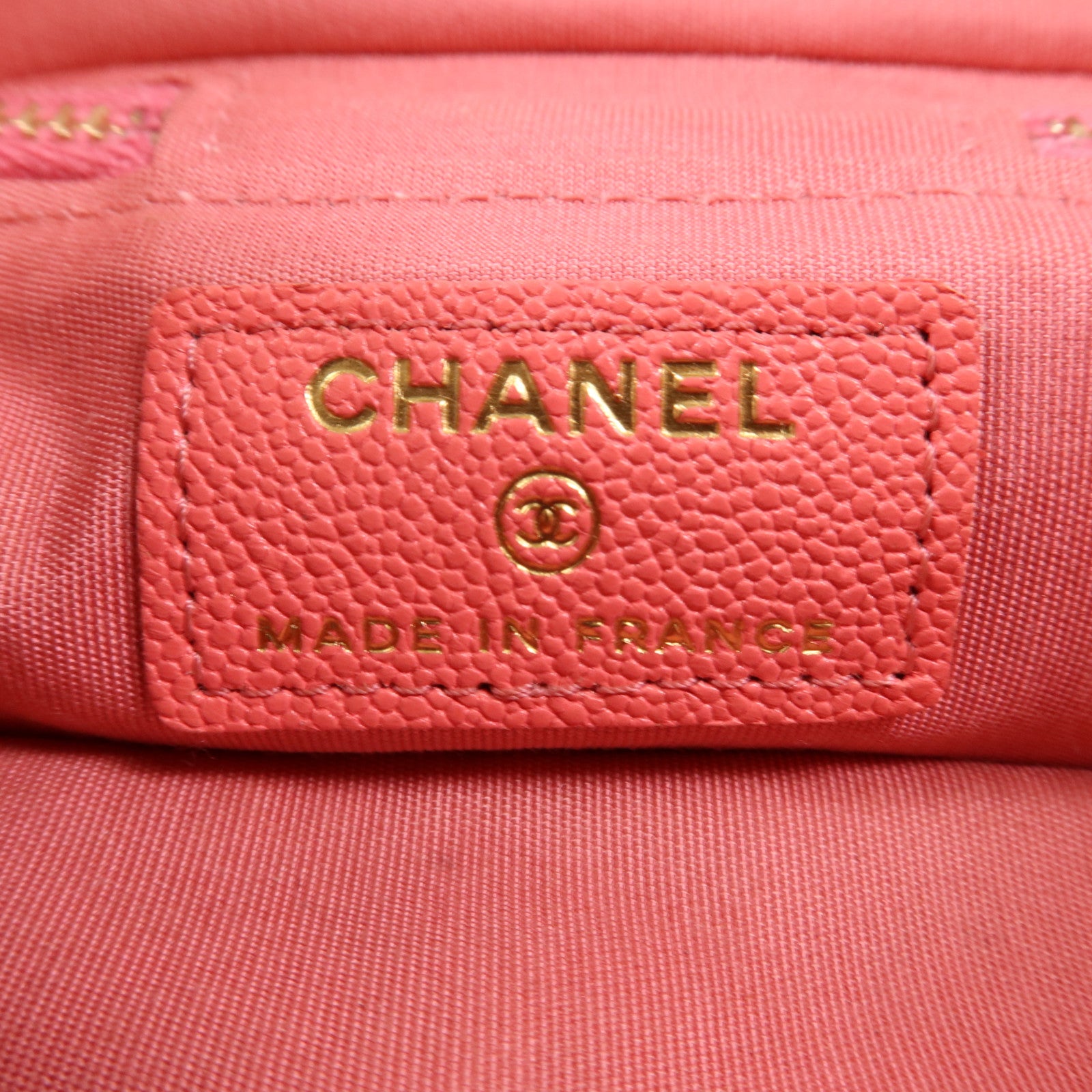 CHANEL 牛皮皮革Matelasse Mini Vanity金扣手挽肩背兩用袋