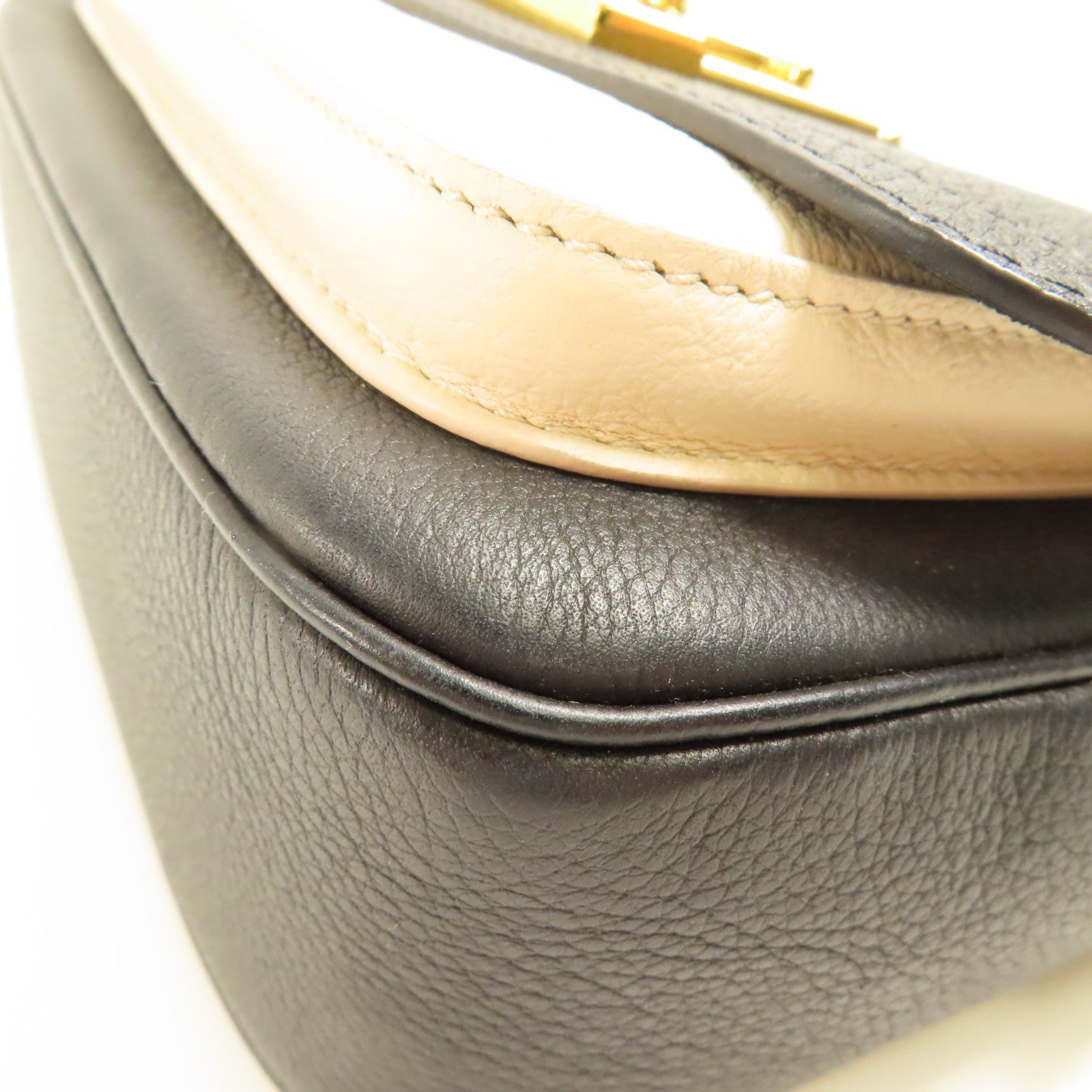 LOUIS VUITTON LV GHW Lockme Tender 2 Way Bag M58557 Calfskin Leather Black/White