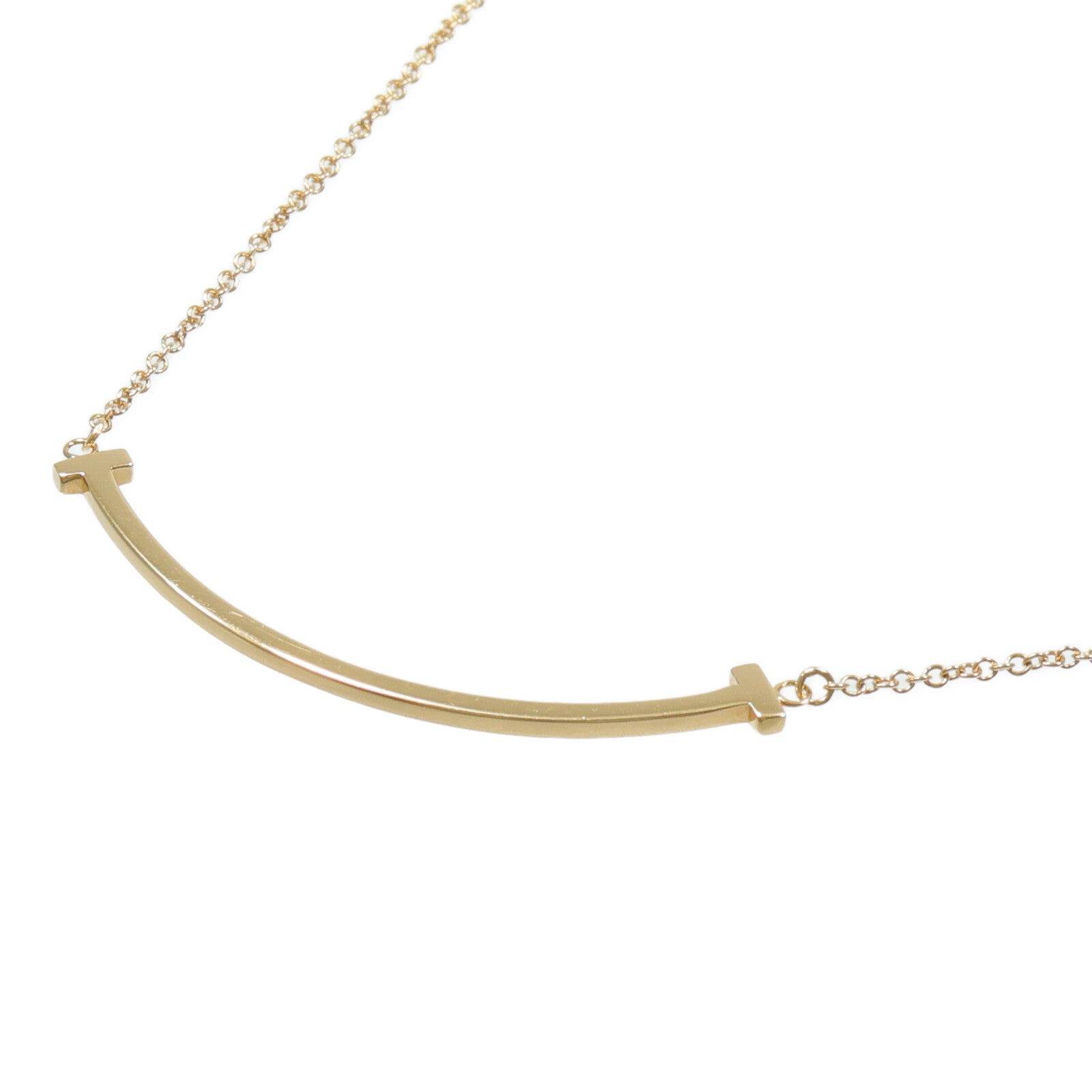 TIFFANY＆CO 18K玫瑰金T Smile Necklace Small項鍊