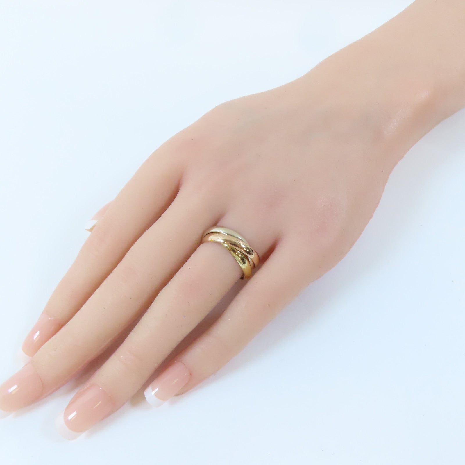 CARTIER 18K黃金/白金/玫瑰金Trinity Ring戒指Cartier#53/US#6.25