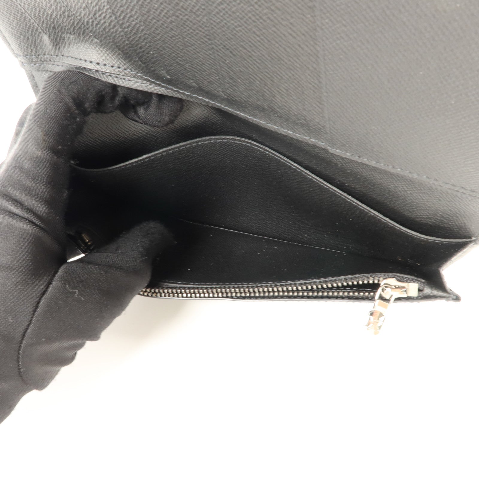 LOUIS VUITTON Monogram Eclipse Brazza銀扣長錢包