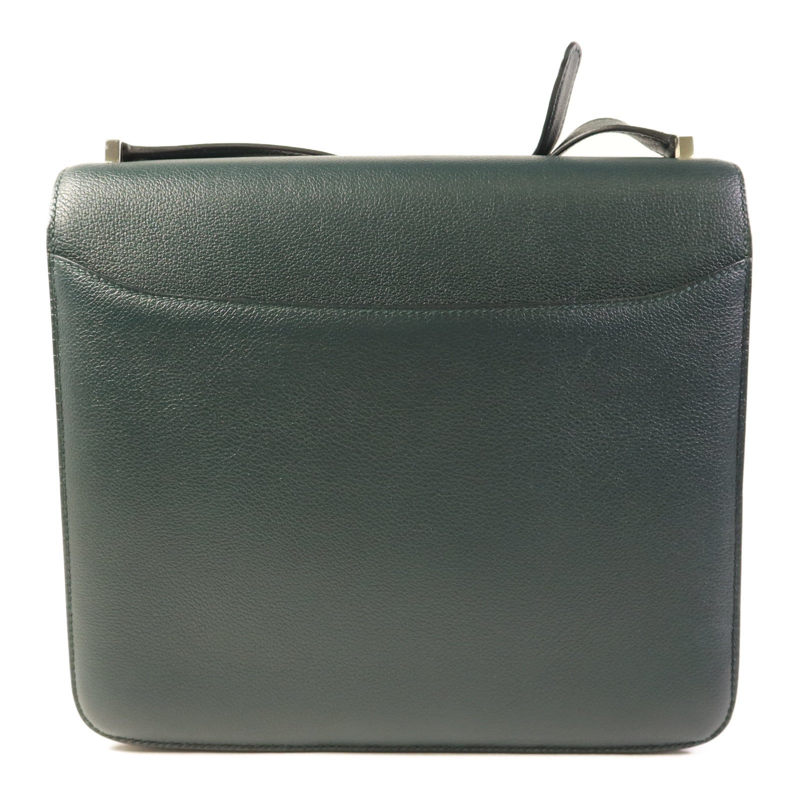 HERMES Evercolor皮革2002 26銀扣肩背袋Vert Cypress