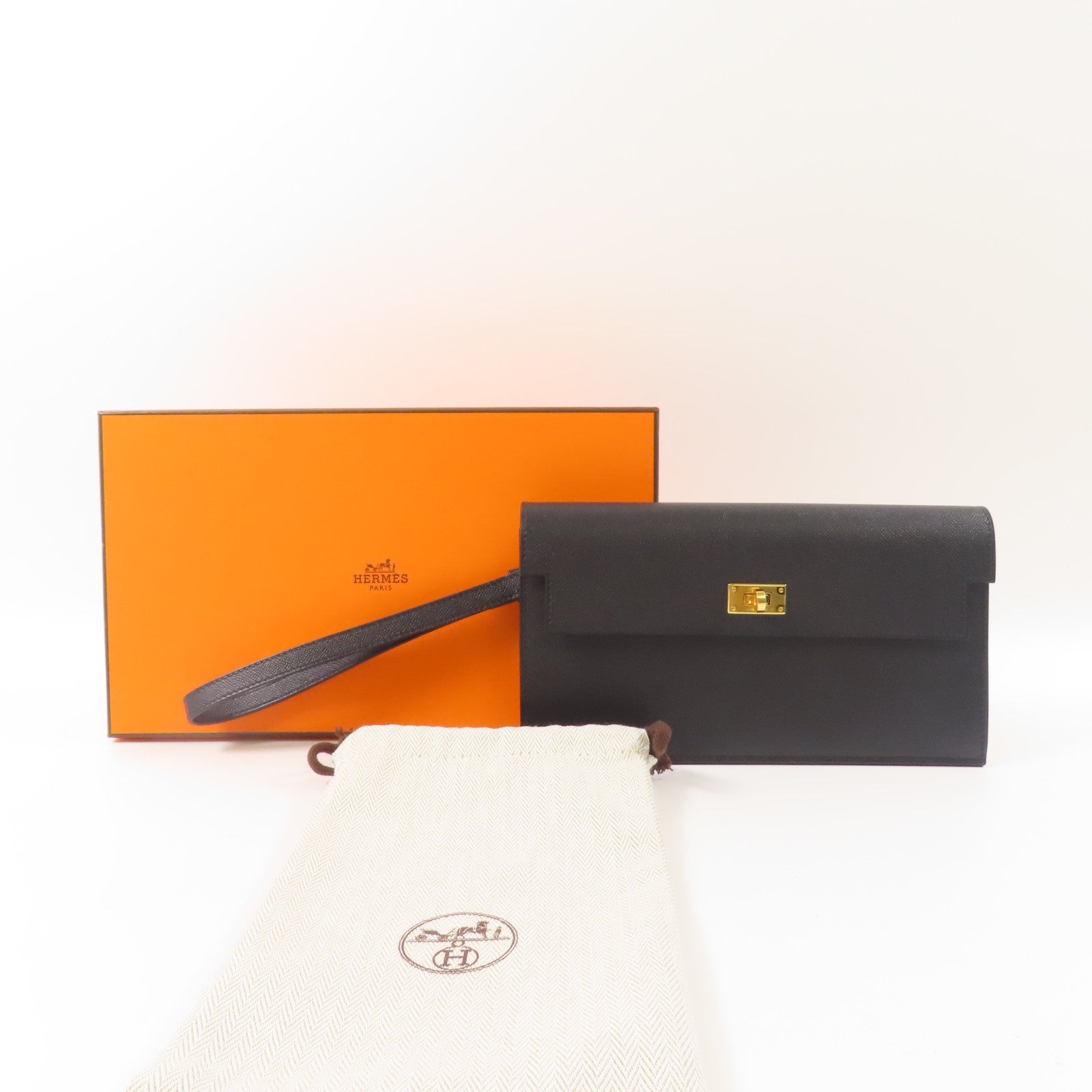 HERMES Madame皮革Kelly Pocket金扣長錢包