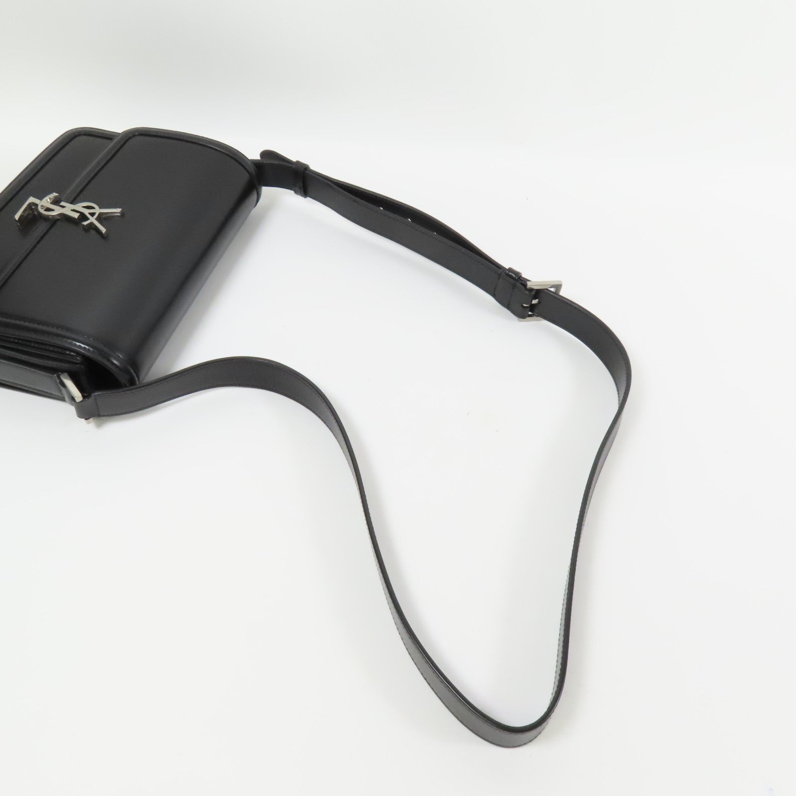 SAINT LAURENT 皮革Shoulder Bag銀扣肩背袋