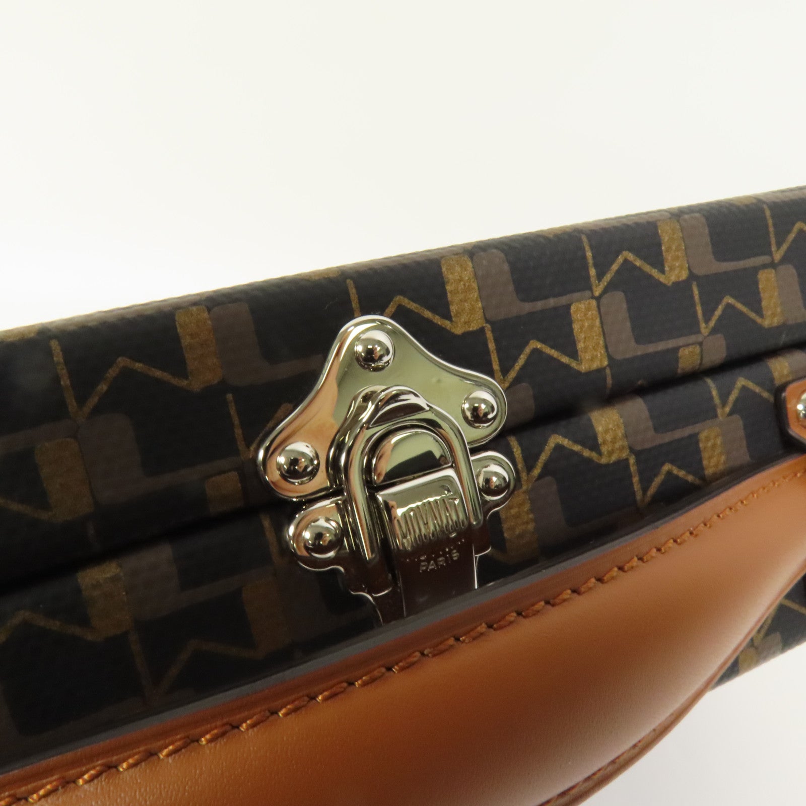 Moynat 塗層帆布Moynat Little Suitcase銀扣手挽肩背兩用袋