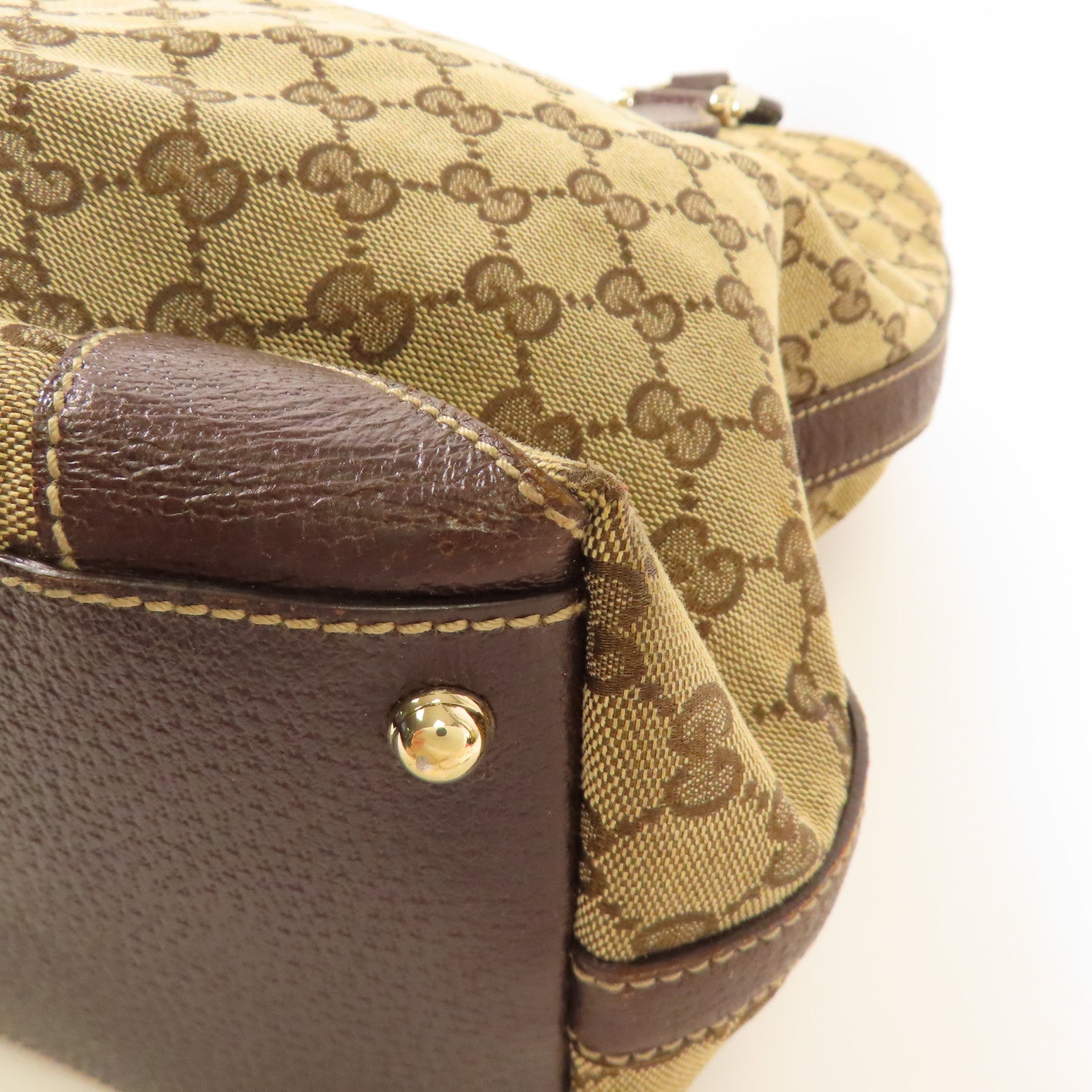 GUCCI 【激減優惠】帆布Tote Bag金扣肩背袋