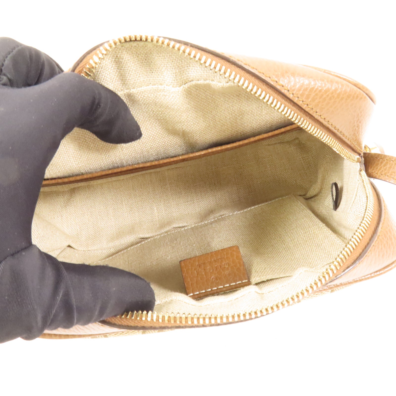 GUCCI 帆布Shoulder Bag金扣肩背袋