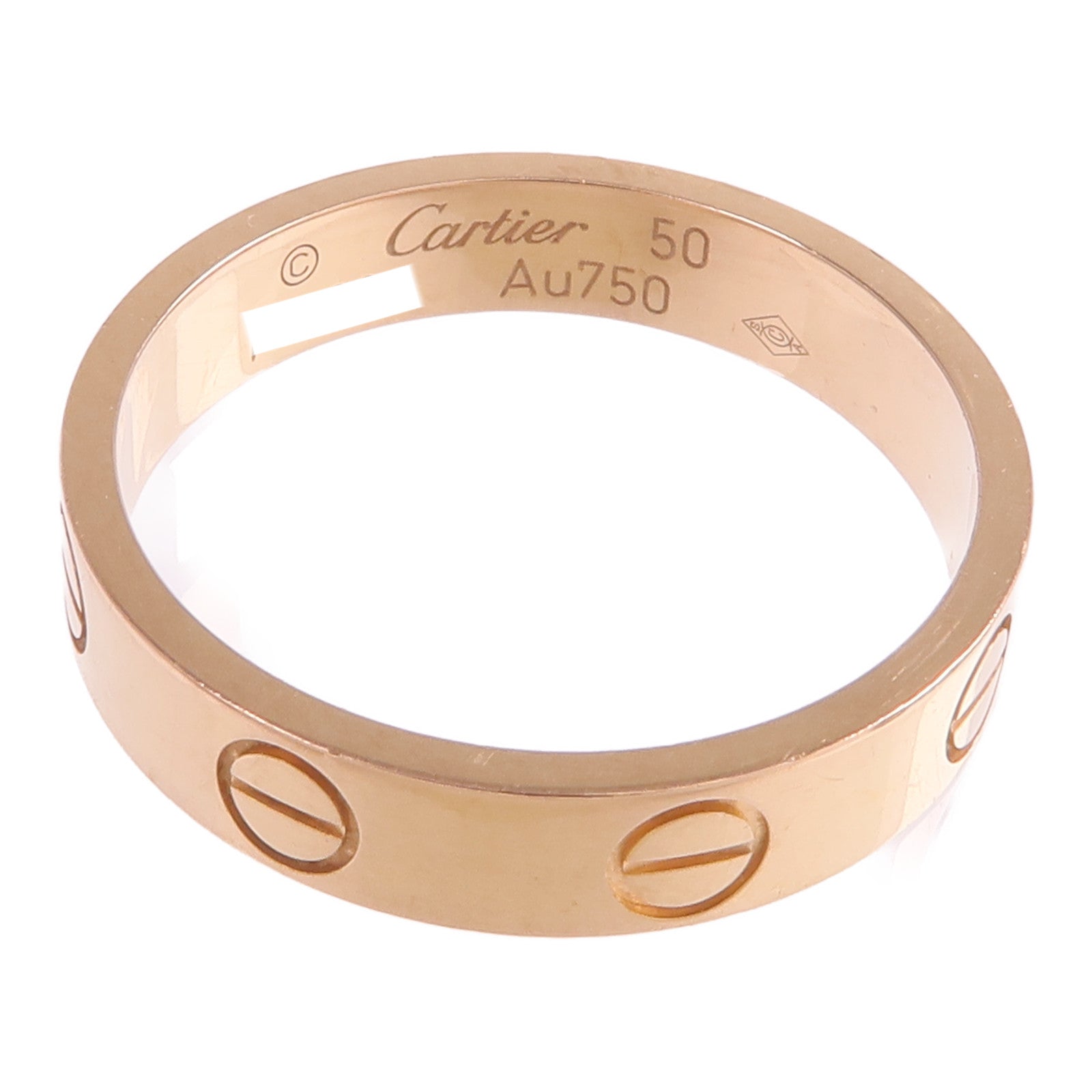 CARTIER 18K玫瑰金Mini Love Ring戒指Cartier#50/US#5.25