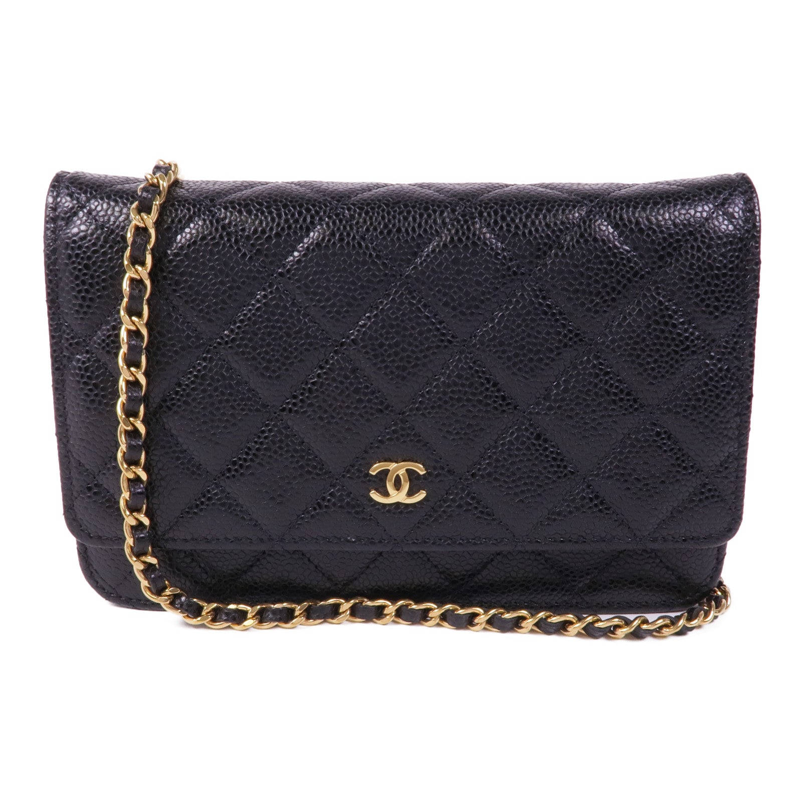 CHANEL 牛皮皮革WOC Wallet On Chain金扣鏈帶肩背袋