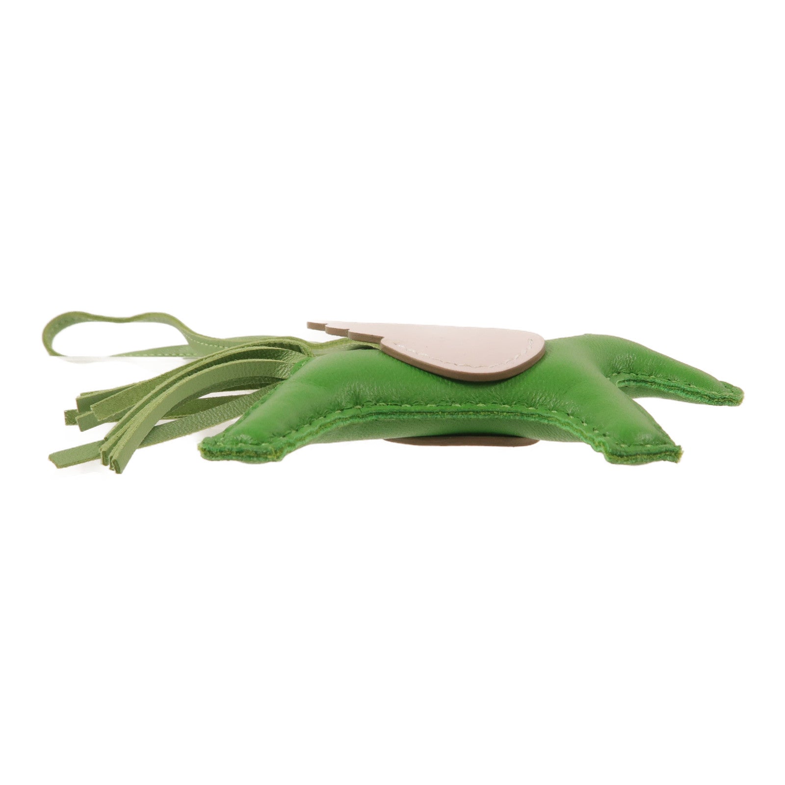 HERMES Milo皮革Rodeo Pegase PM掛飾Vert Criquet/Vert Yucca