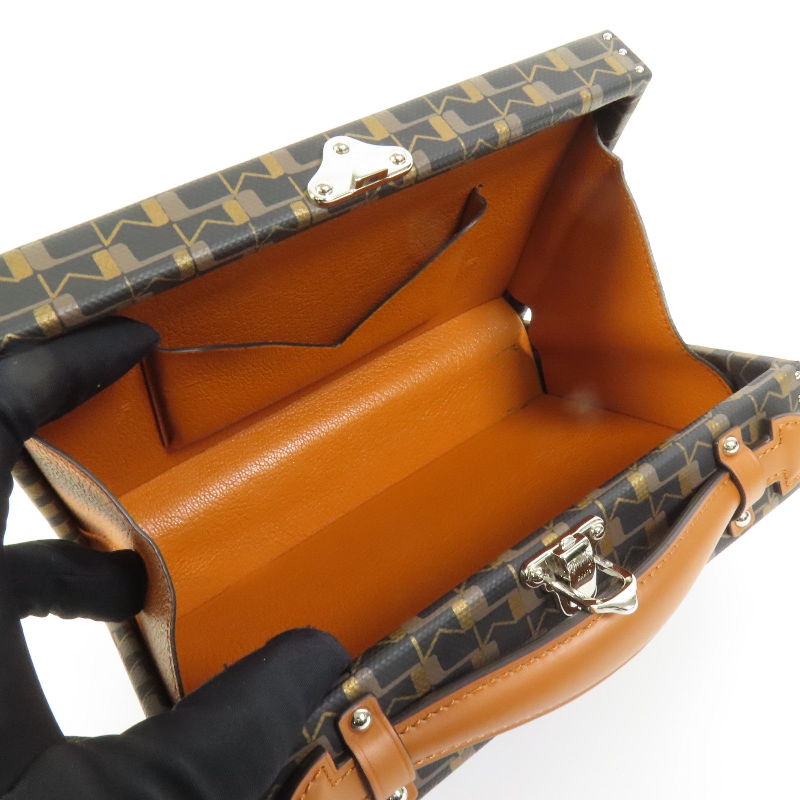 Moynat 塗層帆布Moynat Little Suitcase銀扣手挽肩背兩用袋