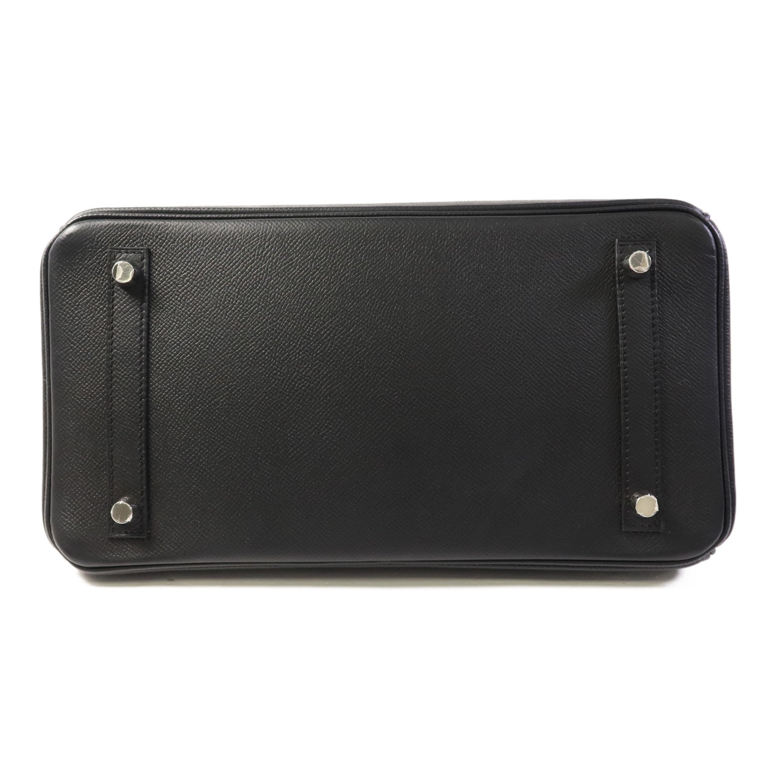 HERMES Epsom皮革Birkin 30銀扣手挽袋Noir